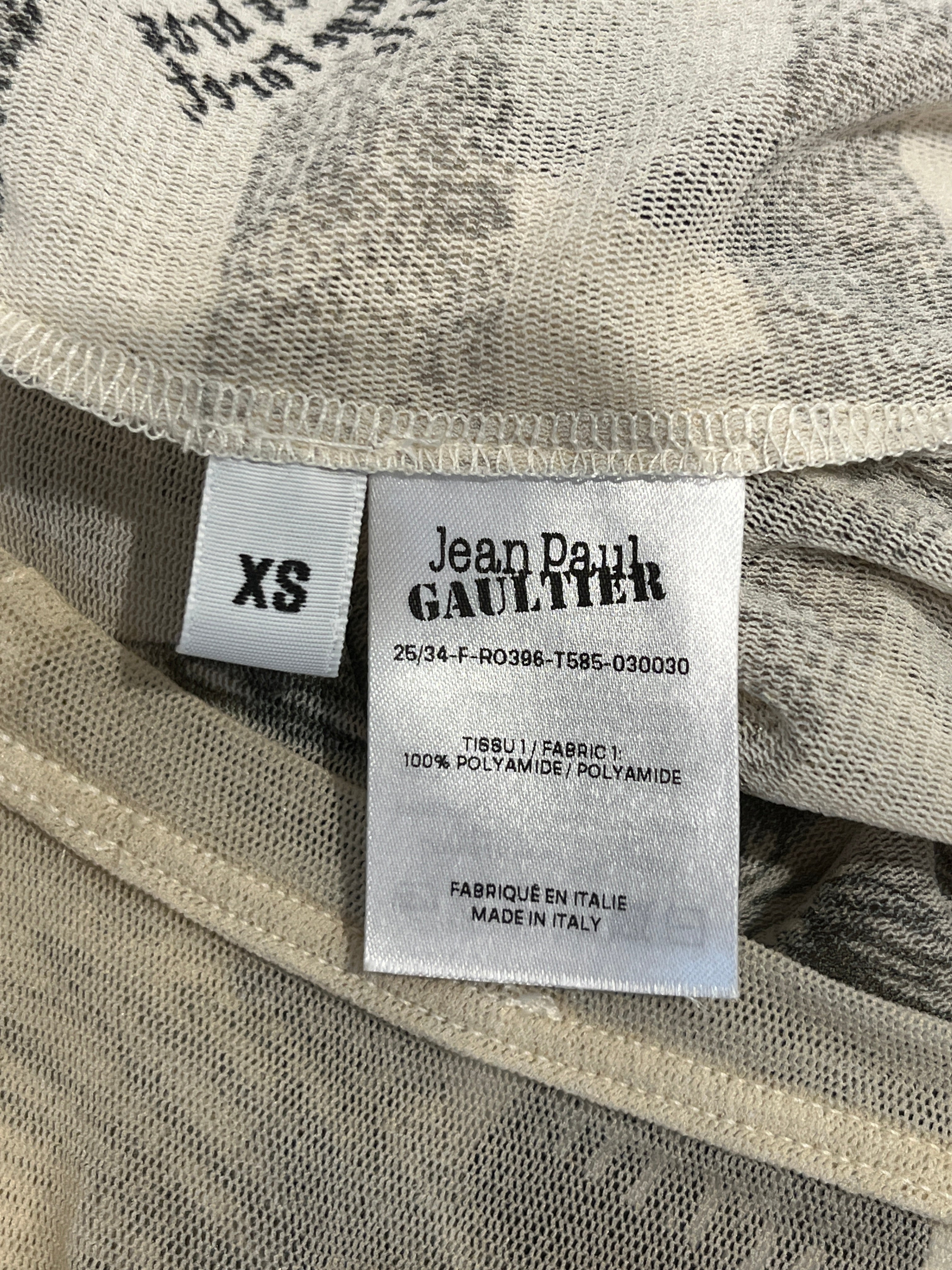 Jean Paul Gaultier/LS Dress/XS/All Over Print/Polyester/BEG/Midi Length/ view 4