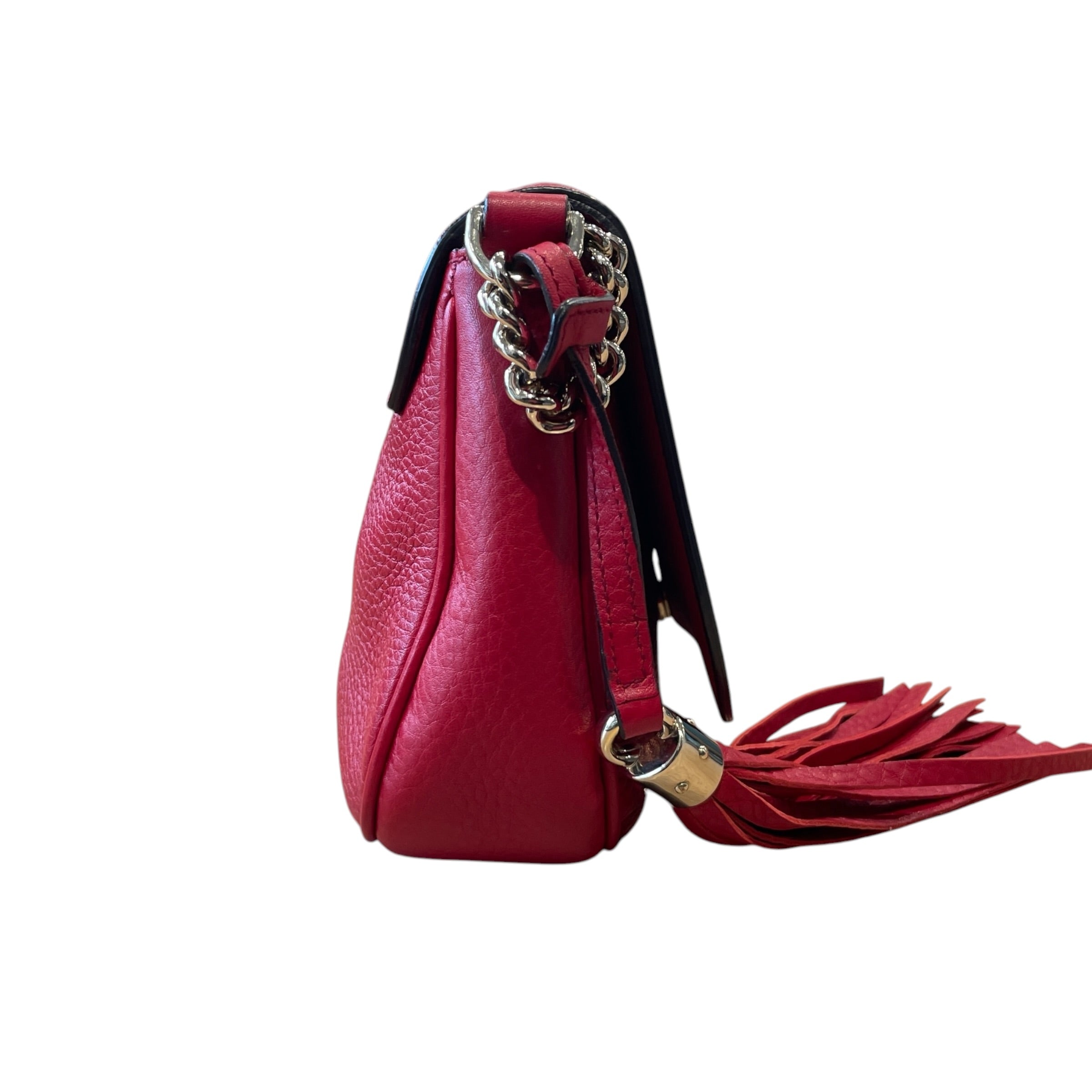 GUCCI/Bag/Leather/RED/soho interlocking G shoulder view 5