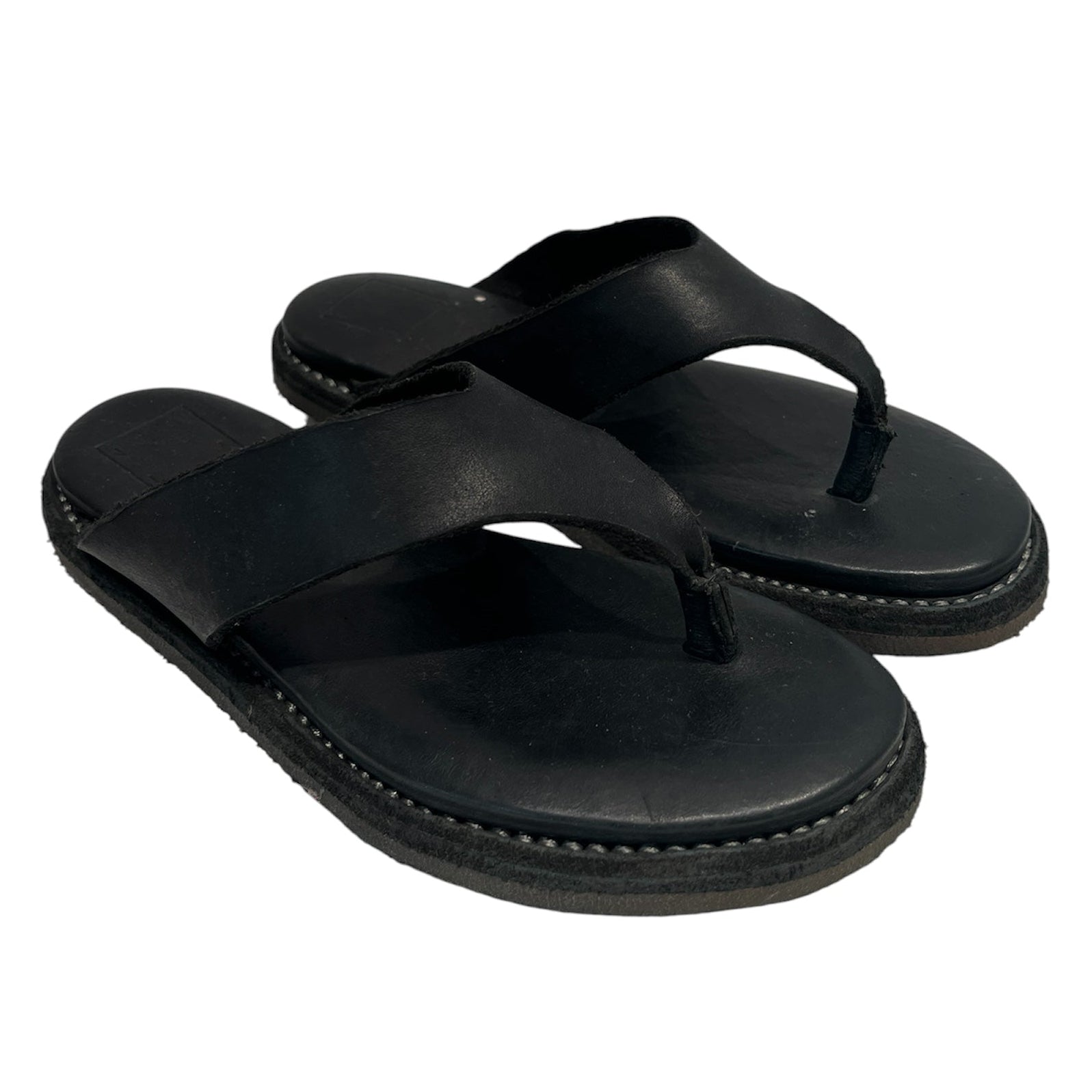 GUIDI/Sandals/EU 38/Leather/BLK/Open-Toe/FLP03 LEATHER FLIP FLOP view 1