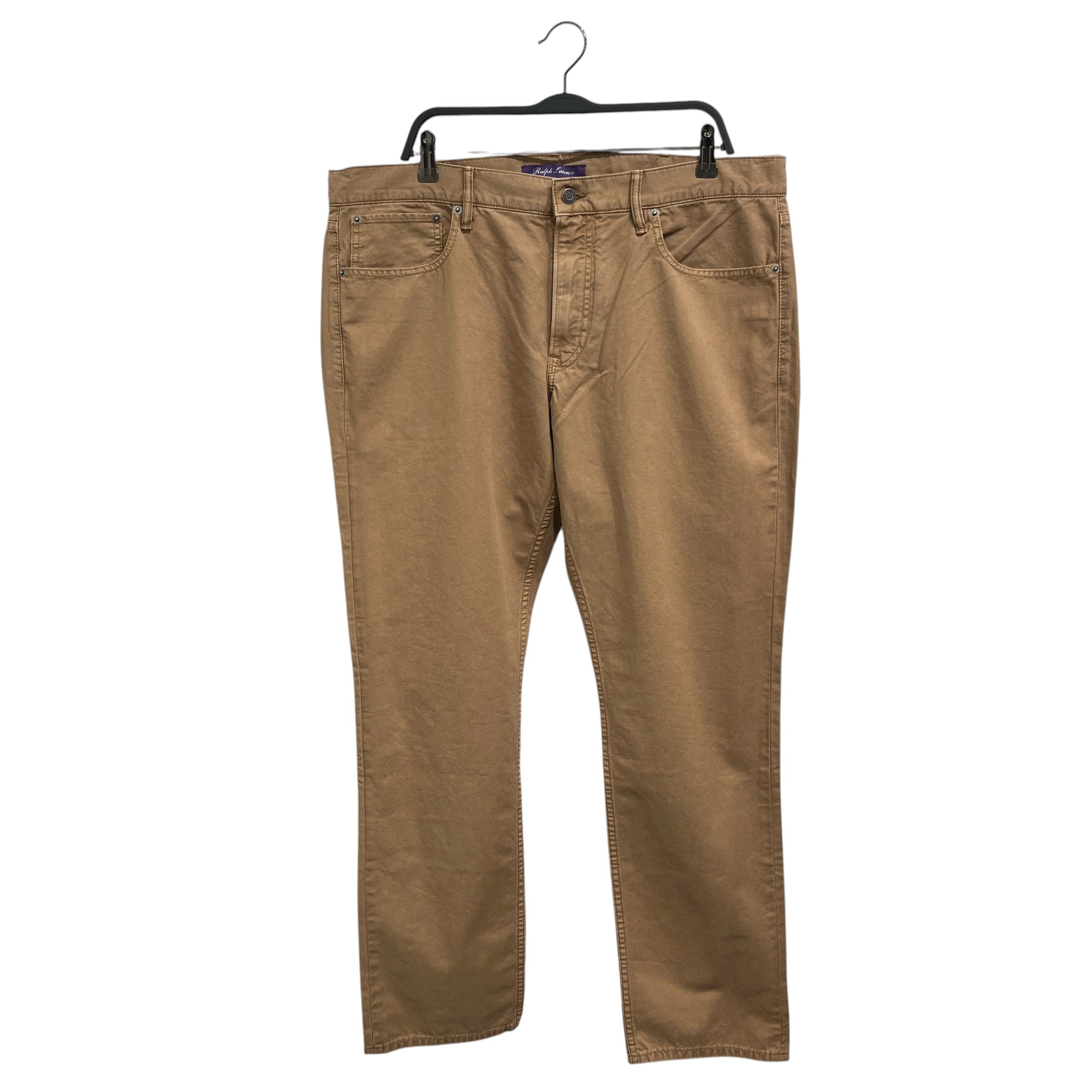 RALPH LAUREN PURPLE LABEL/Straight Pants/38/Cotton/CML/Leather Back Tab view 1