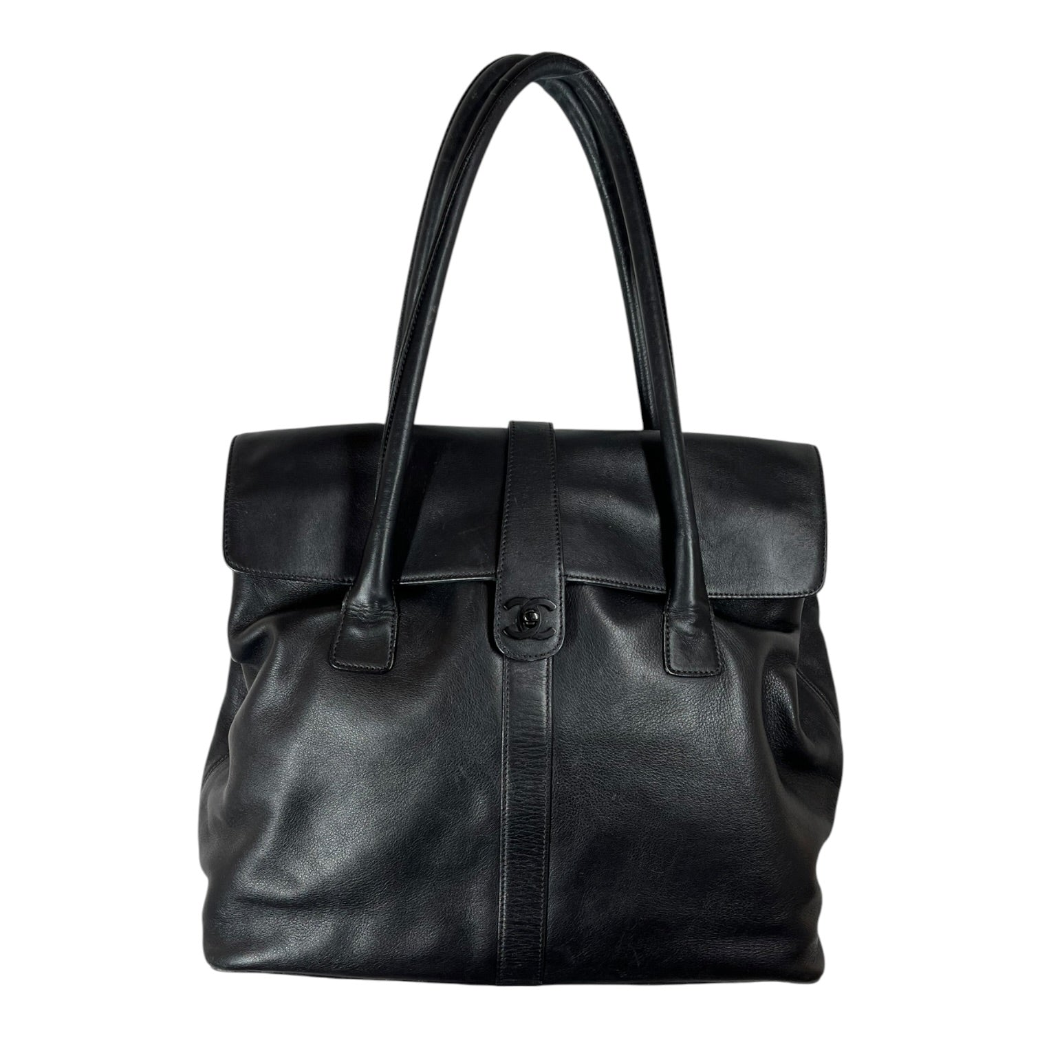 CHANEL/Tote Bag/Leather/BLK/CC TURNLOCK FLAP TOTE view 1