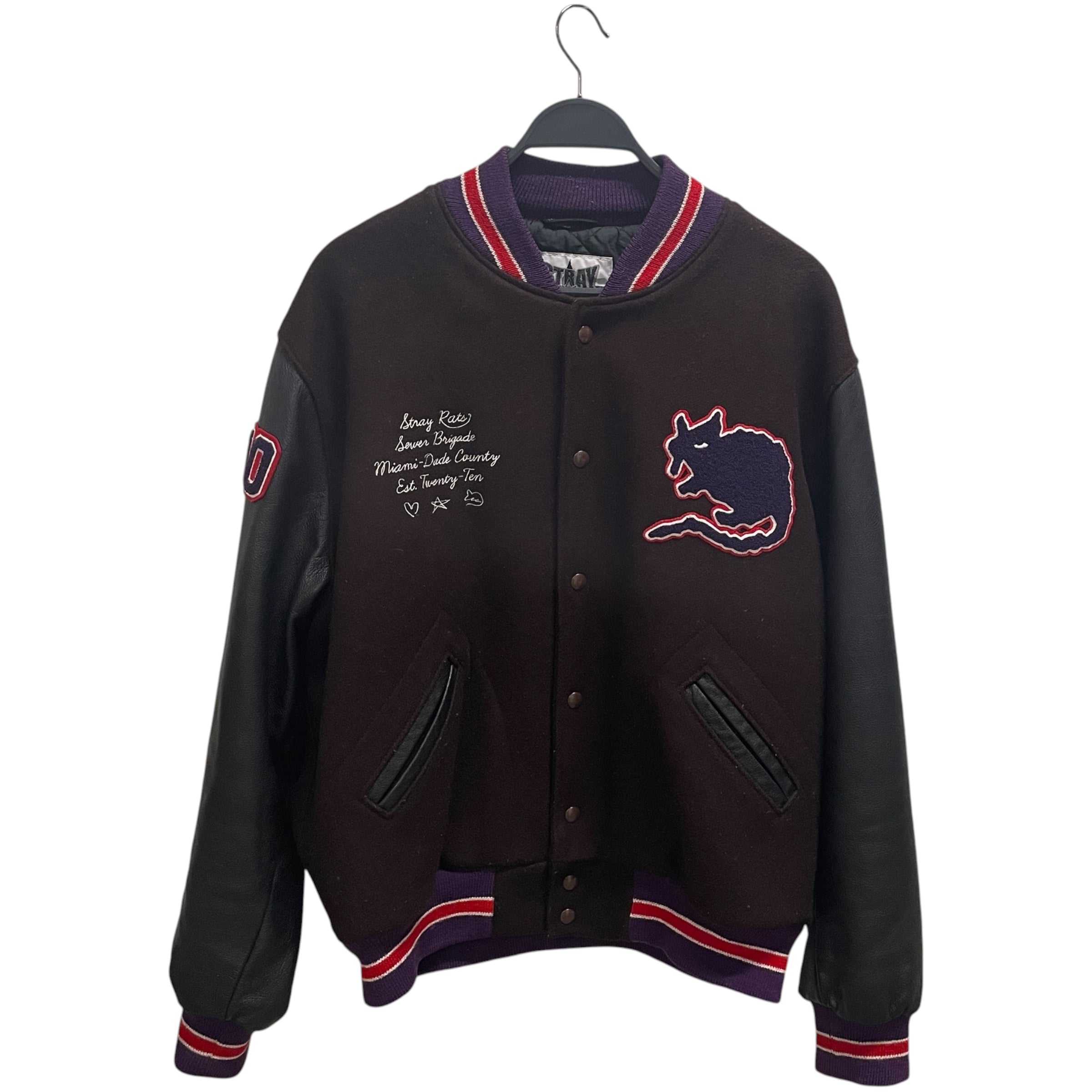 STRAY RATS/Souvenir Jkt/L/Wool/BRW/10 year anniversary varisty jk view 1