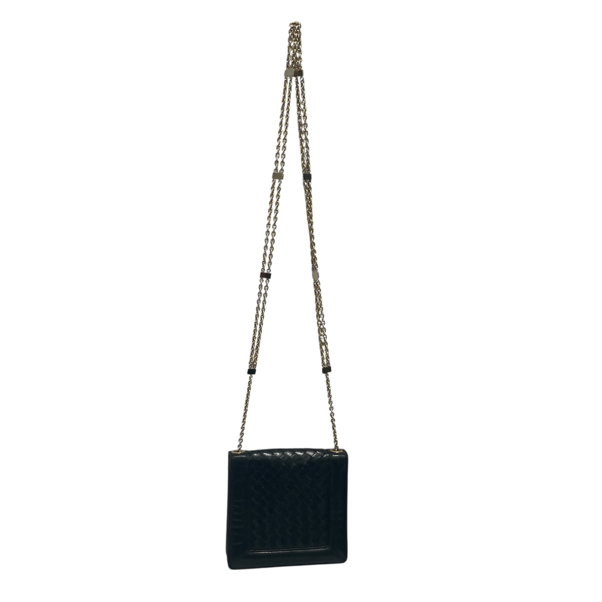 BOTTEGA VENETA/Cross Body Bag/Leather/BLK/intrecciato crossbody view 2