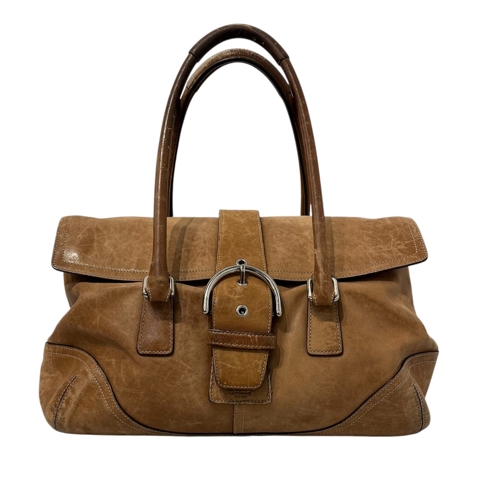 COACH/Bag/Leather/BRW/SILVER BUCKLE FOLD CLOSURE view 1