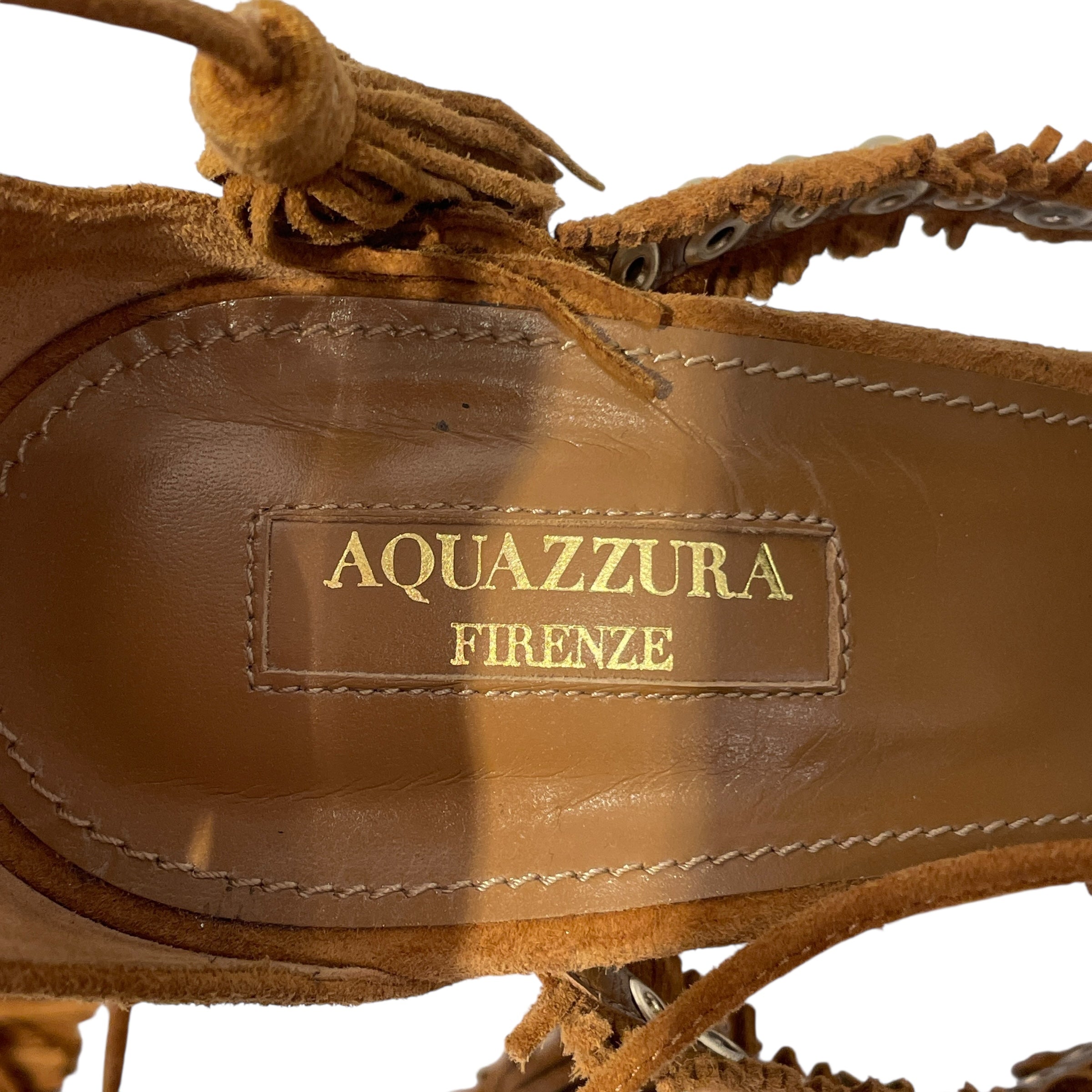 AQUAZZURA/Heels/EU 40/Suede/CML/FRINGE & SILVER view 3