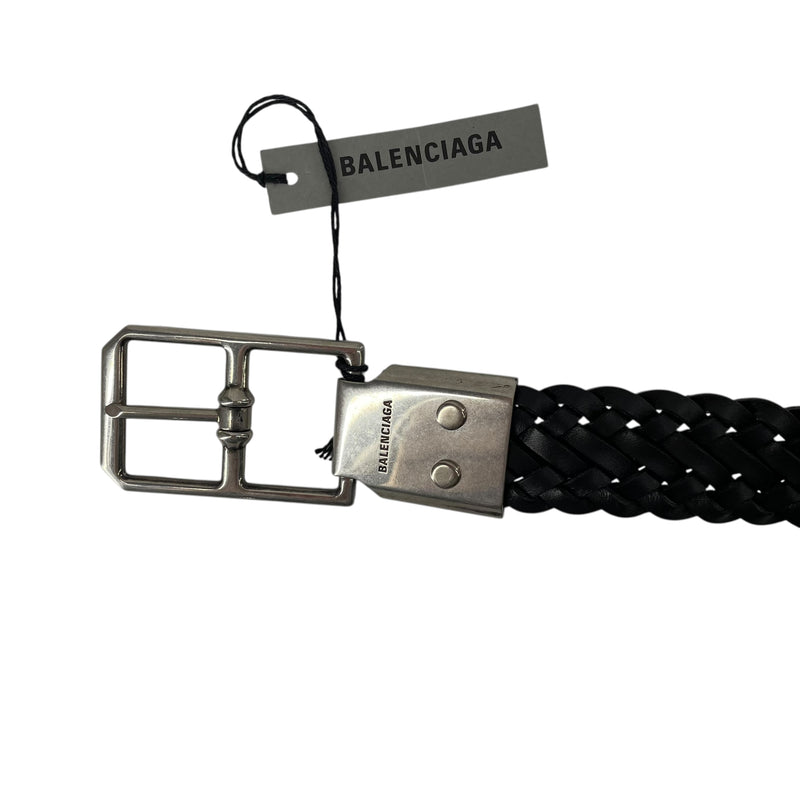BALENCIAGA/Belt/Leather/BLK/BRAIDED BELT