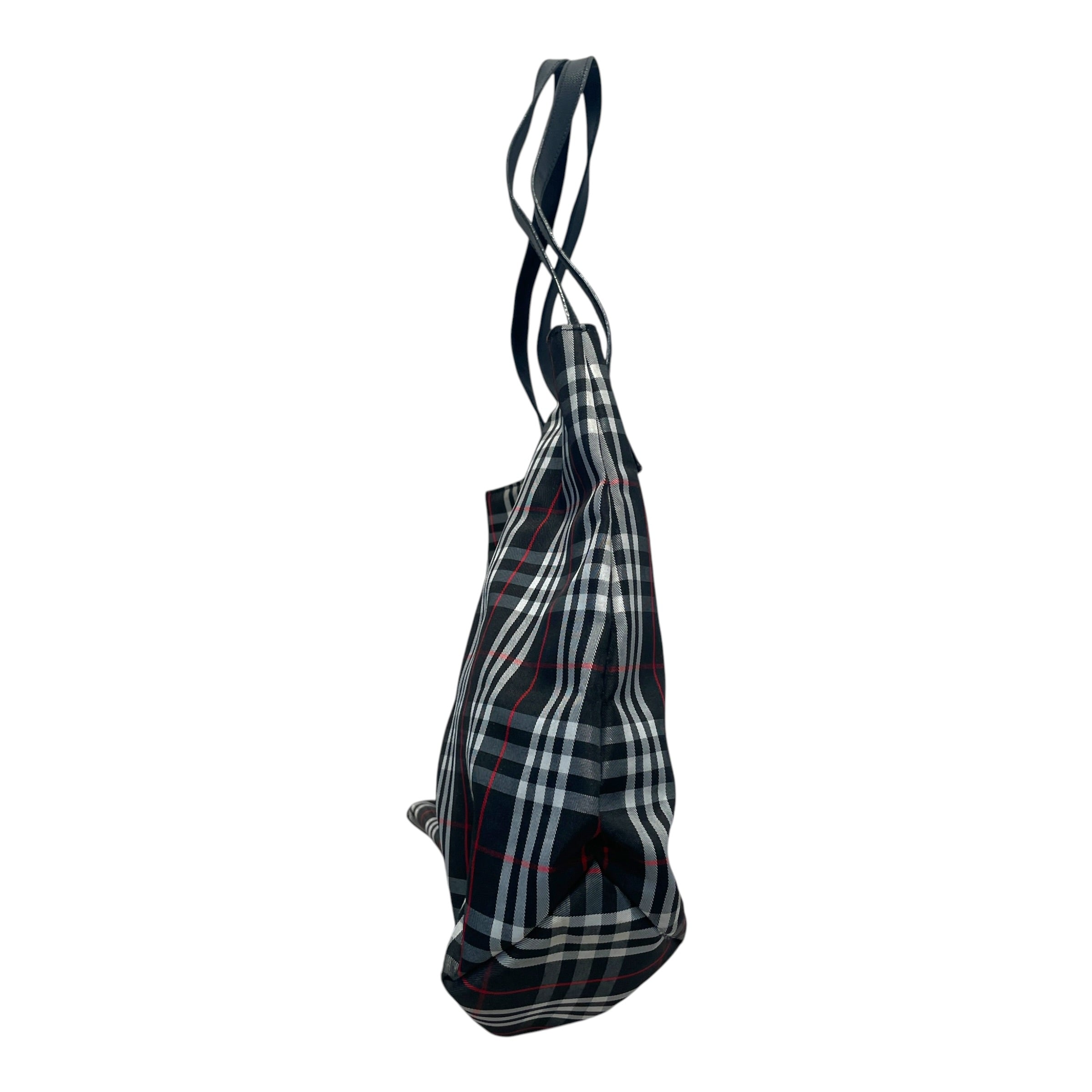 BURBERRY LONDON/Tote Bag/Plaid/Nylon/BLK/ view 4