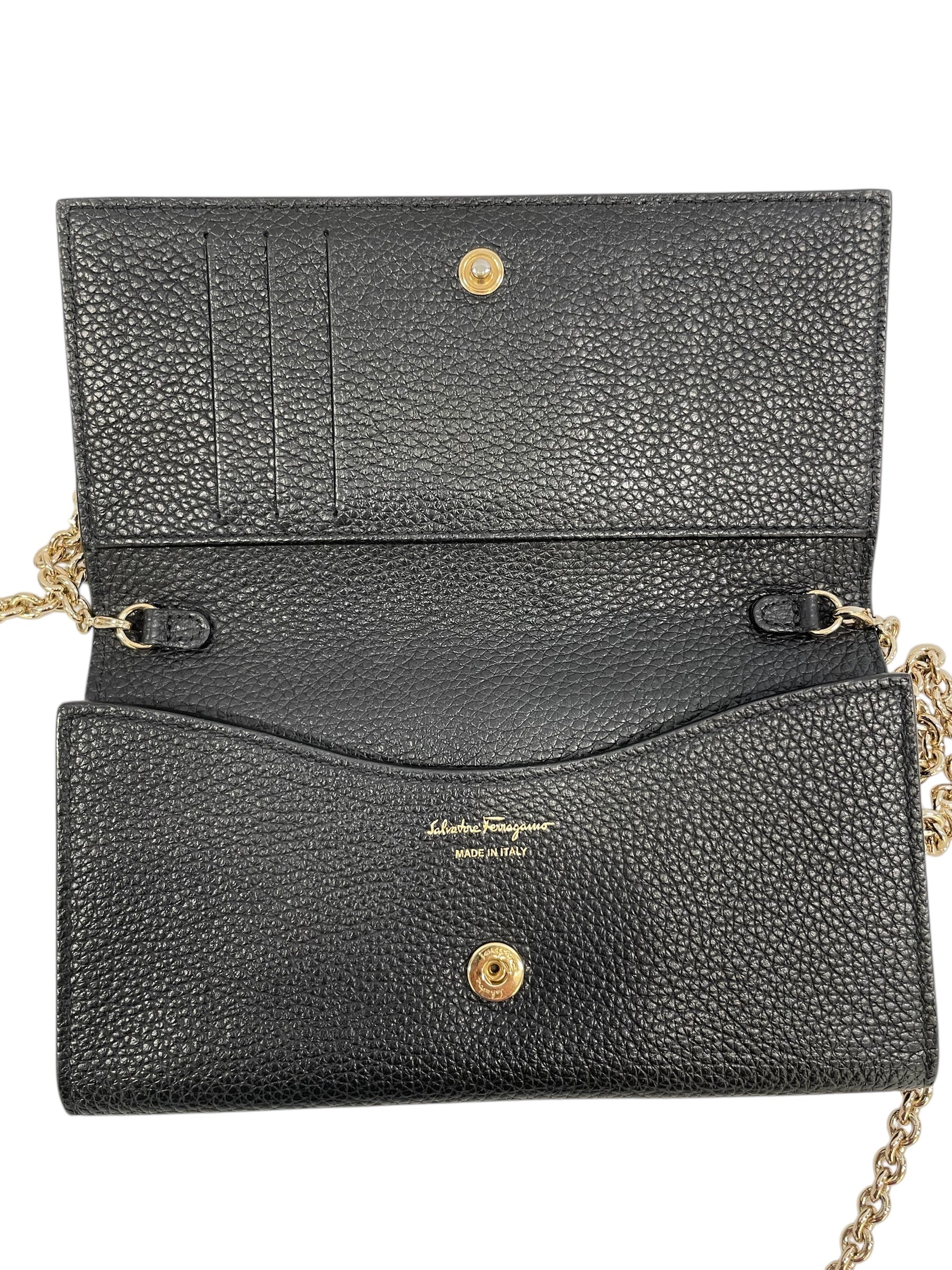 Salvatore Ferragamo/Cross Body Bag/Leather/BLK/gancio clutch view 3