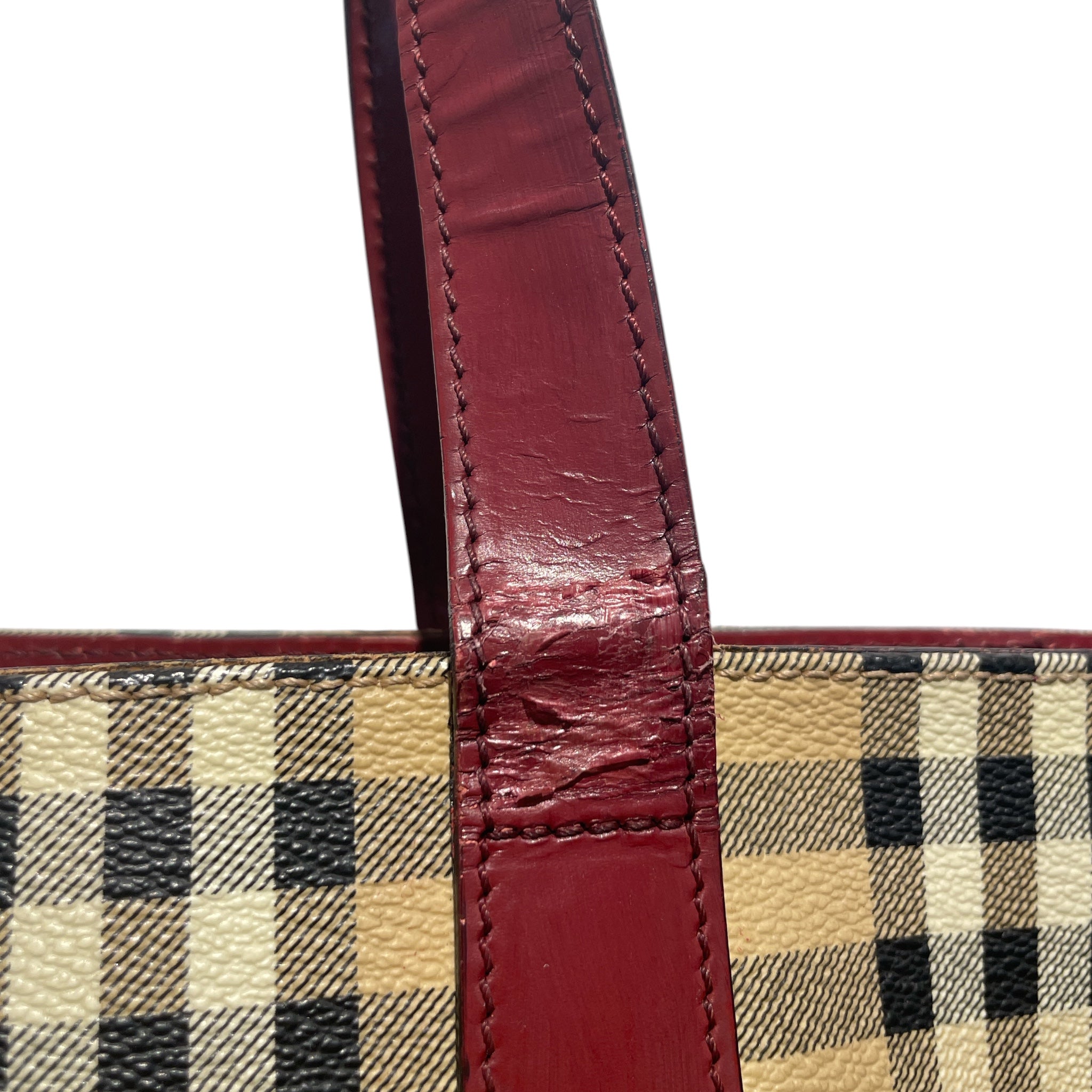 BURBERRY LONDON/Hand Bag/Plaid/Acrylic/CRM/heymarket check tote view 7