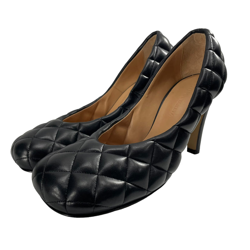 BOTTEGA VENETA/Heels/EU 39.5/Leather/BLK/BUBBLE SQUARE TOE