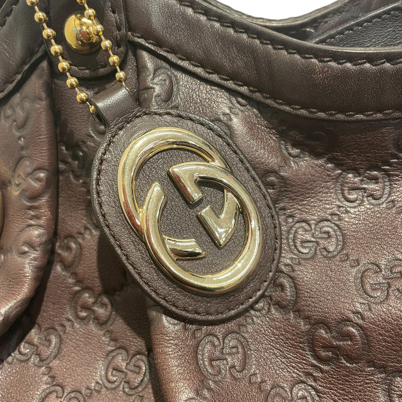 GUCCI/Tote Bag/Monogram/Leather/BRW/Signature Suki