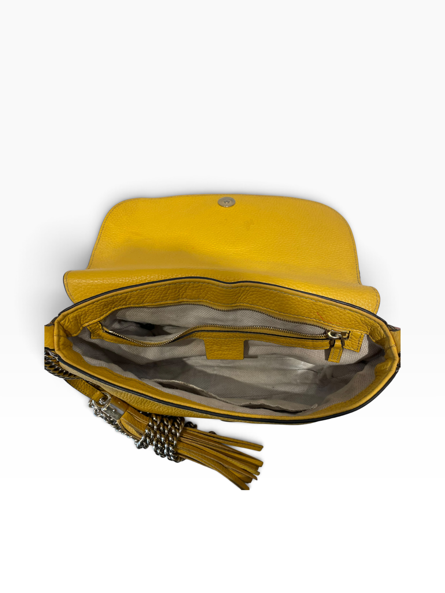 GUCCI/Cross Body Bag/Leather/YEL/Soho GG Logo- Tassel view 3