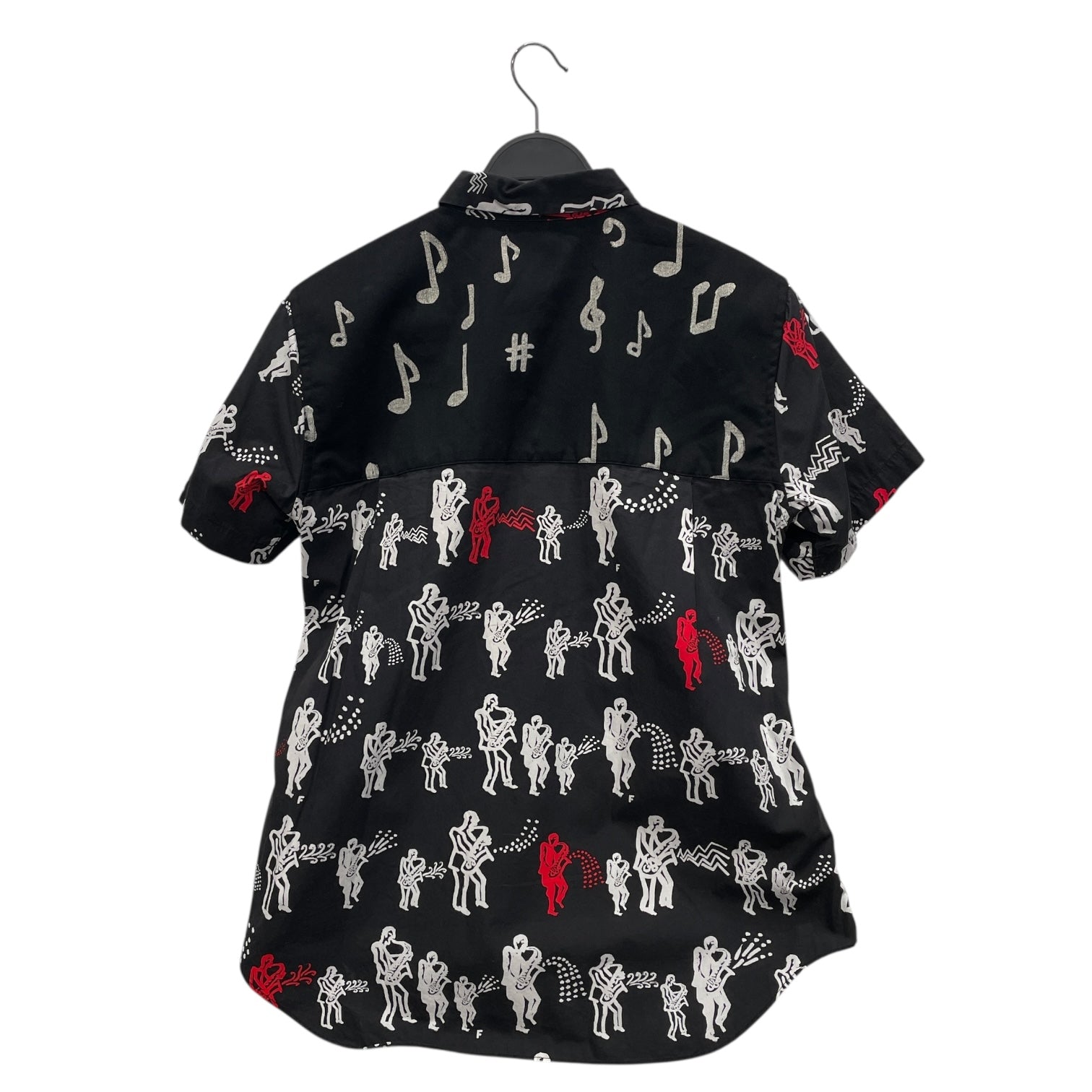 BLACK COMME des GARCONS/SS Shirt/M/Cotton/BLK/All Over Print/MUSIC GRAPHIC SS BUTTON UP view 2