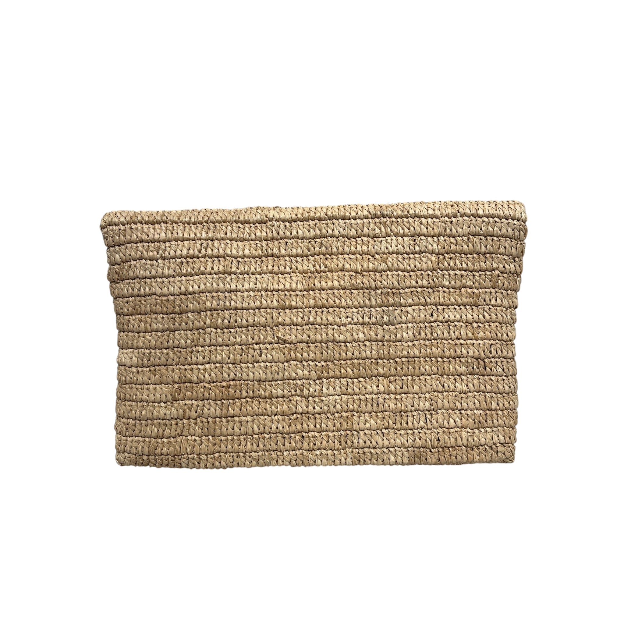 YVES SAINT LAURENT/Pouch/BEG/Cassandre Large Woven Raffia view 2