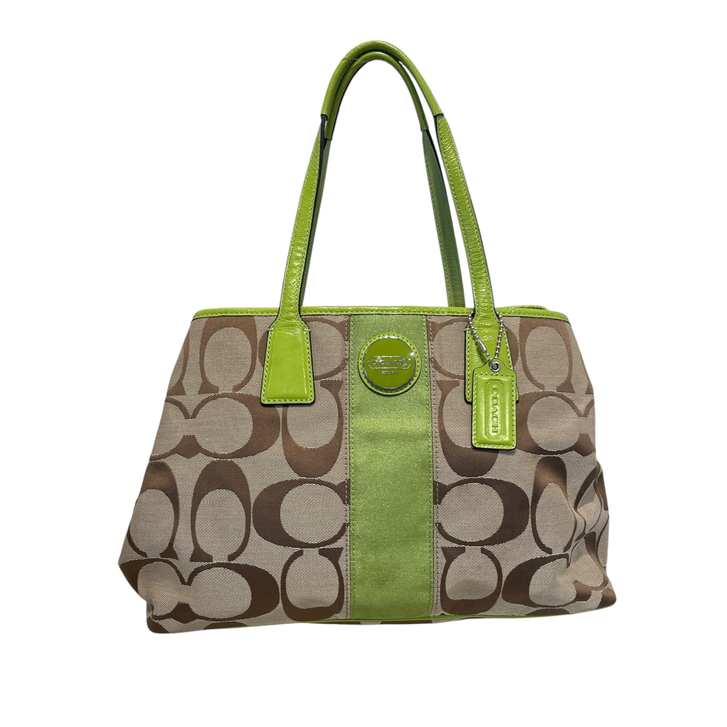 COACH/Hand Bag/Monogram/Leather/GRN/Kisslock Bag view 1