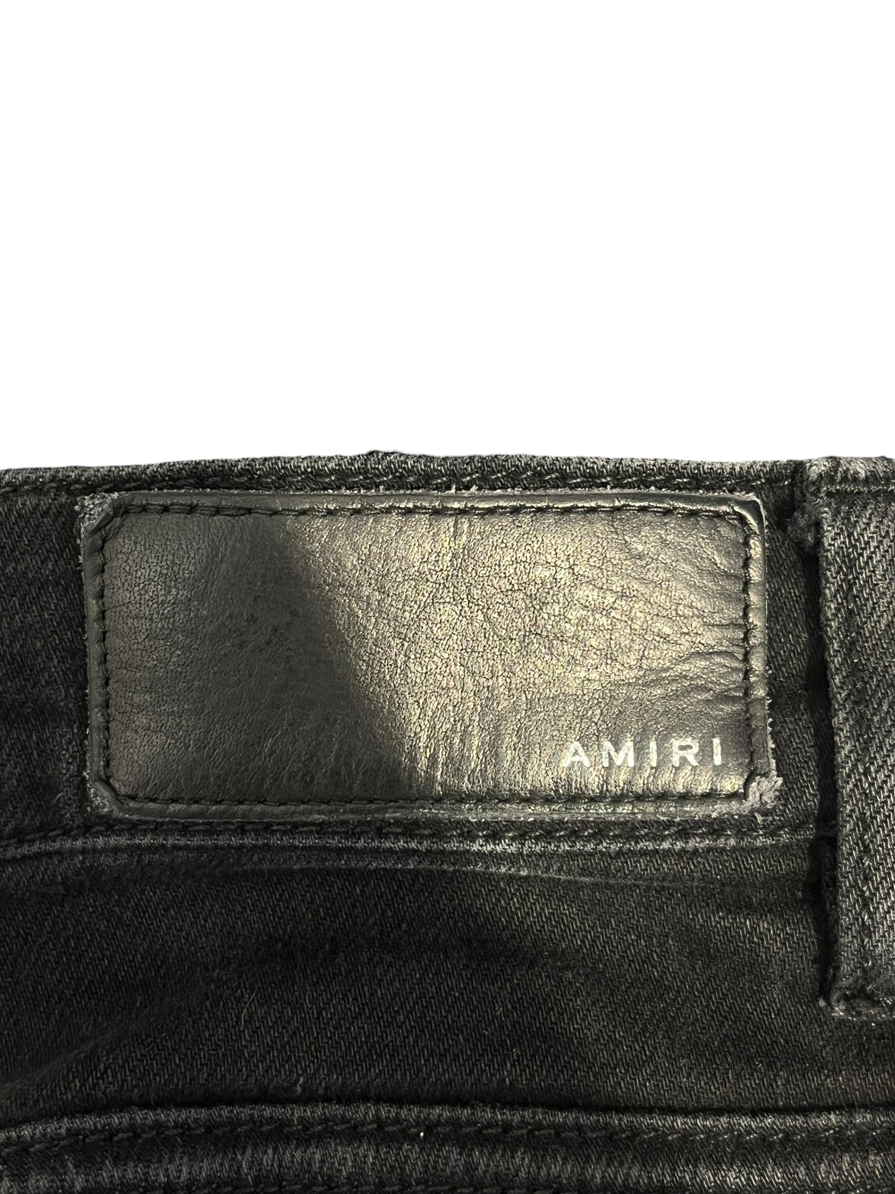 AMIRI/Skinny Pants/32/Cotton/BLK/blu ppl dye leather/ dirstress view 6