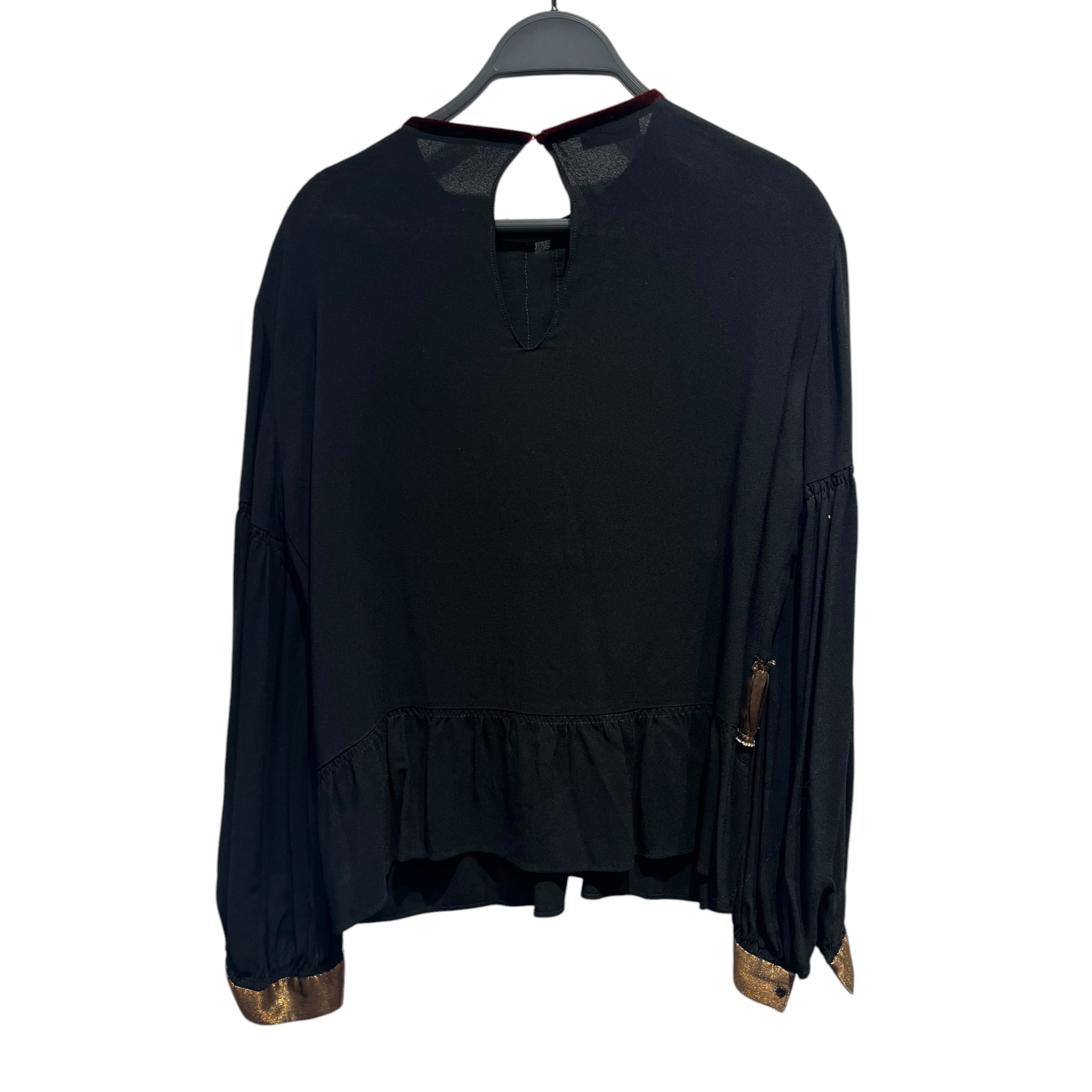DRIES VAN NOTEN/LS Blouse/36/BLK/DRIES BLK/BRONZE BLOUSE view 2