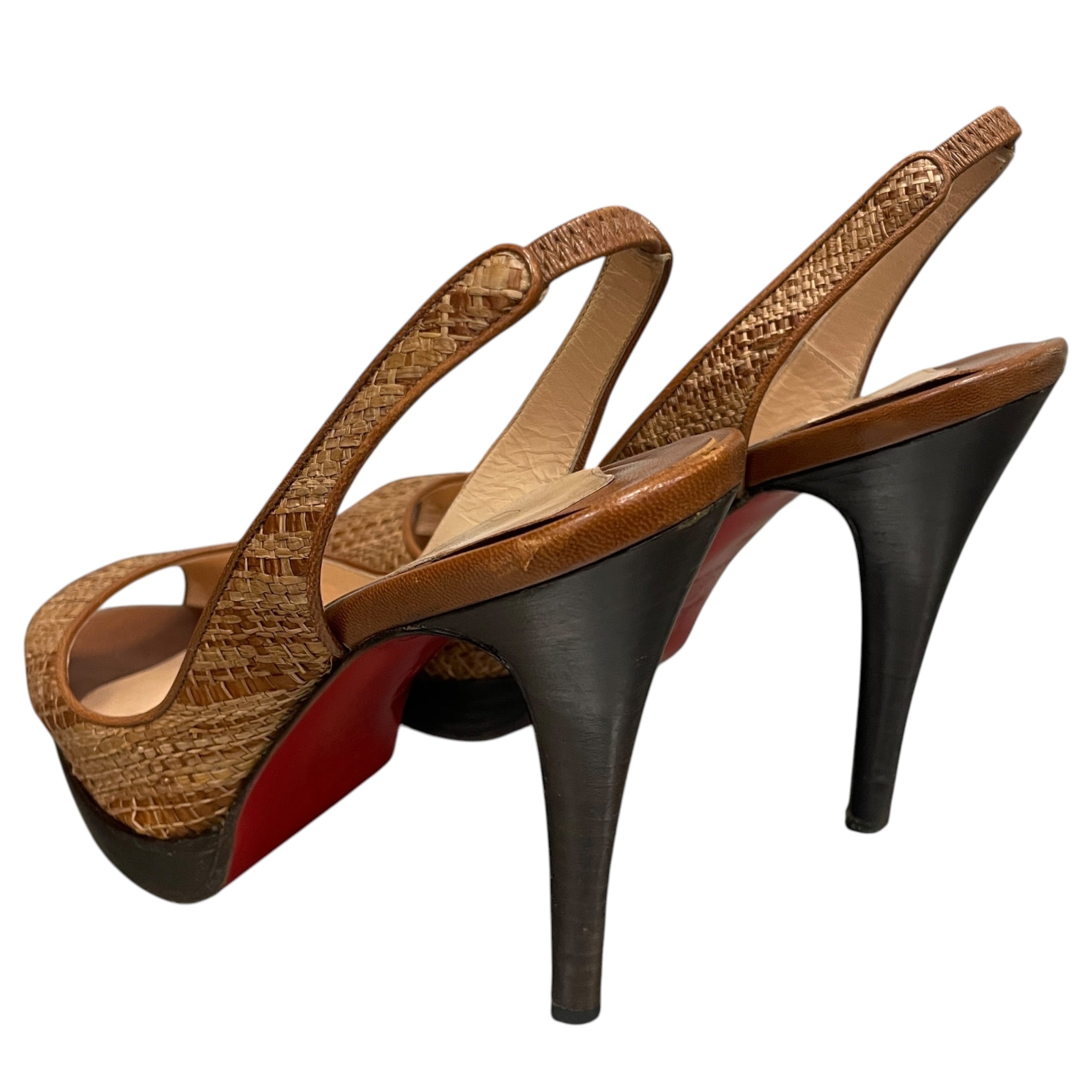 Christian Louboutin/Heels/EU 36/Leather/BRW/WOVEN PUMP RAFFIA view 2