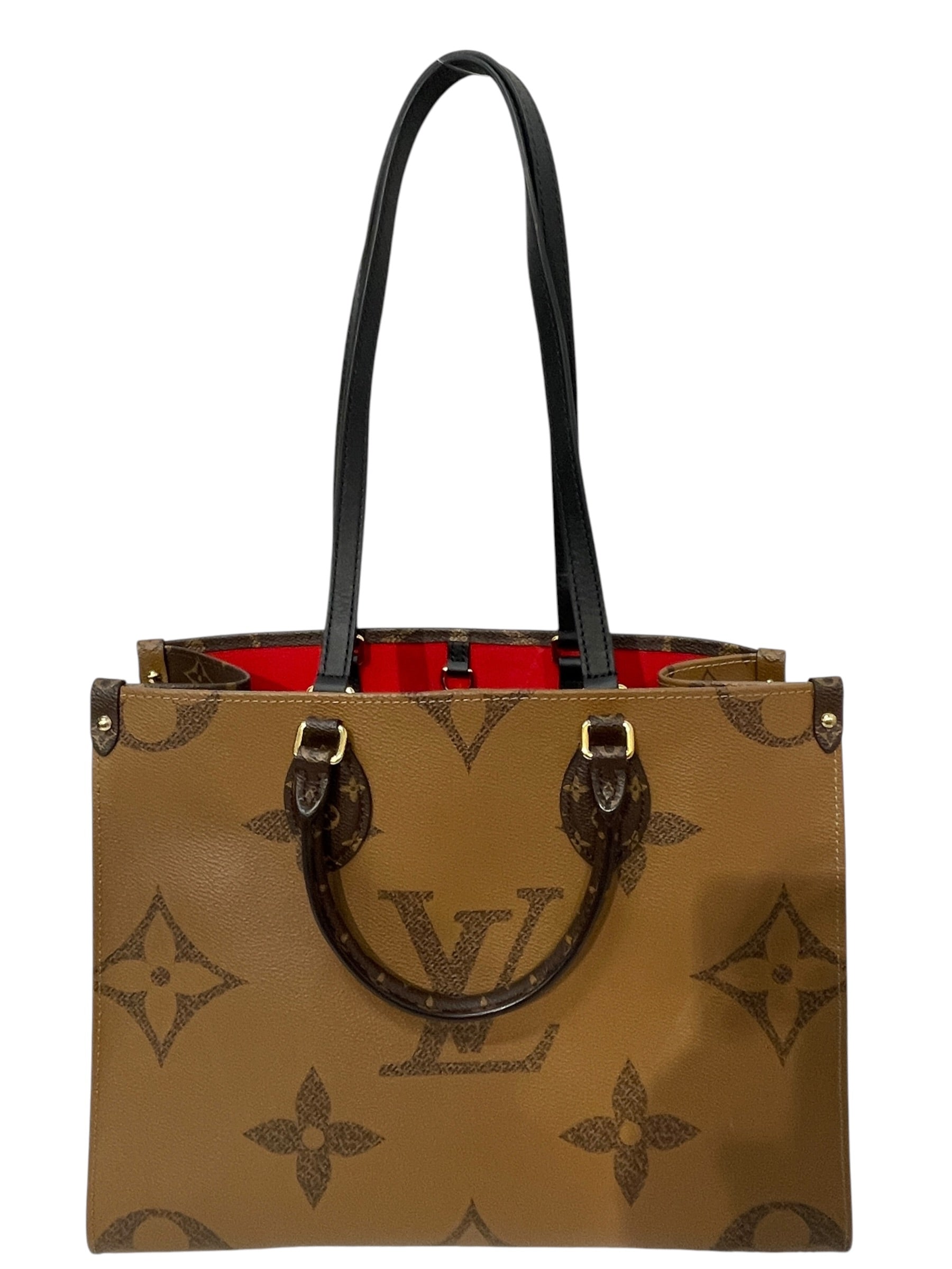 LOUIS VUITTON/Tote Bag/Monogram/Leather/BRW/OnTheGo MM Reverse Monogram view 2