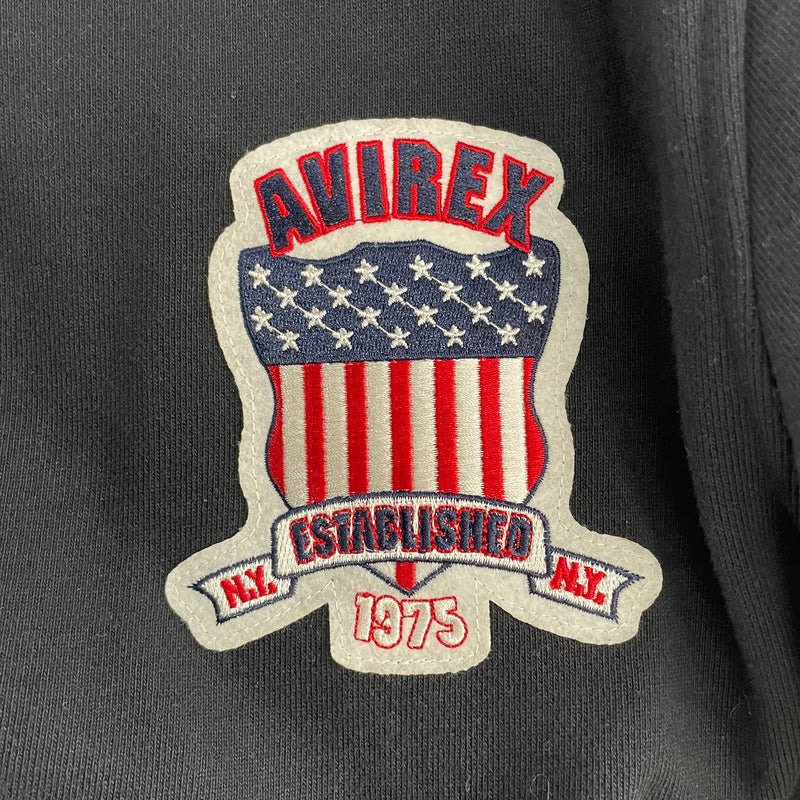 AVIREX/Baseball Jkt/L/Cotton/BLK/LOGO PATCH ON FRONT LEFT