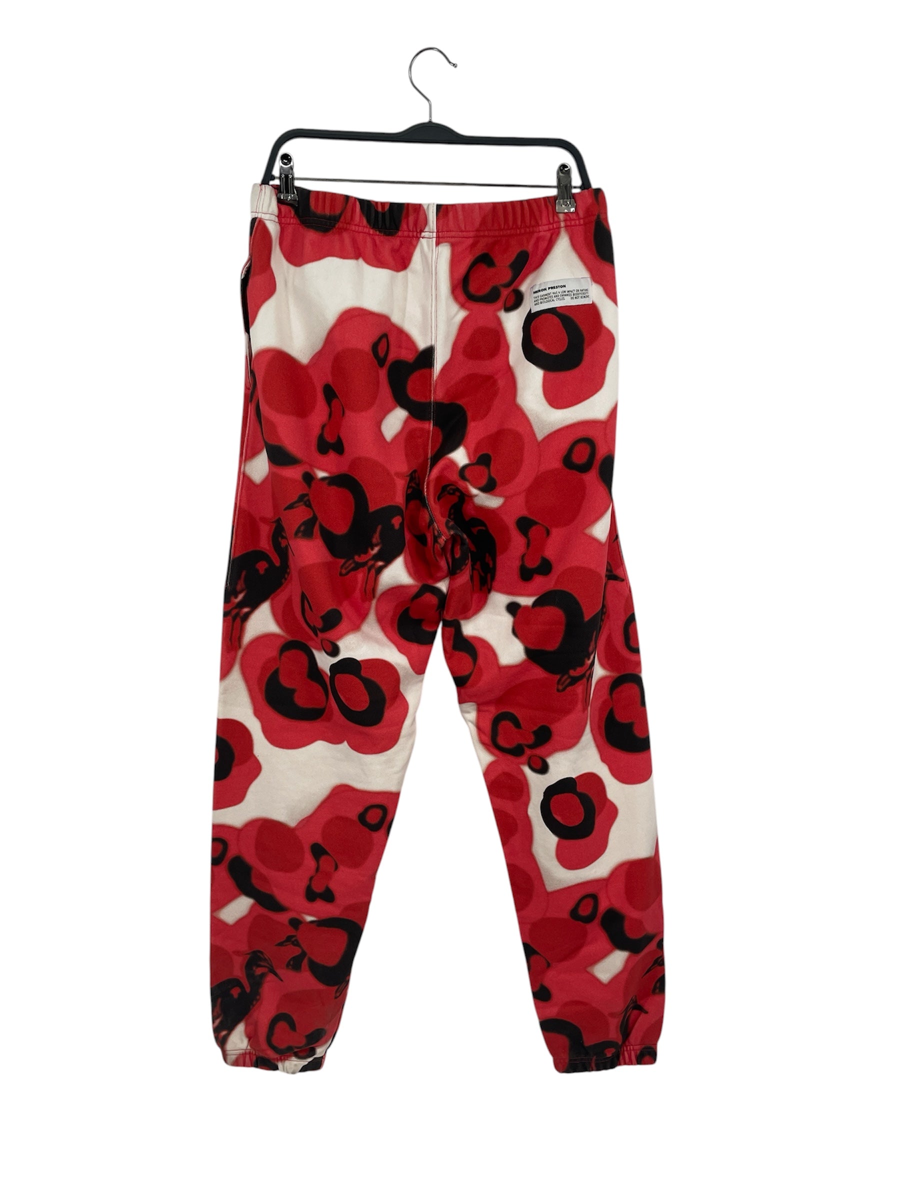 HERON PRESTON/Pants/L/Cotton/RED/All Over Print/RED,WHT,BLK ABSTRACT PRINT view 3