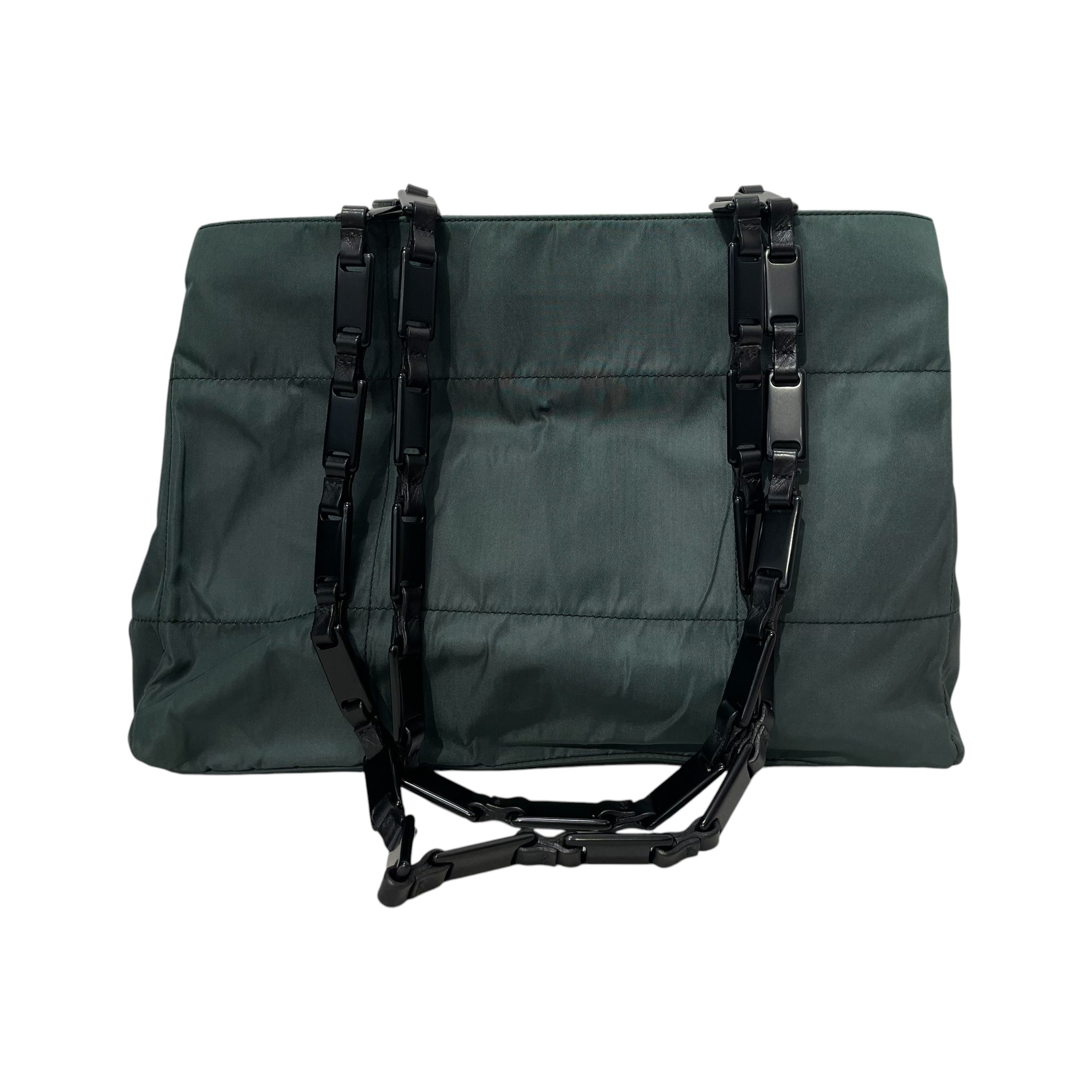 PRADA/Bag/Nylon/GRN/Prada Tessuto QuiltedChainTote view 1