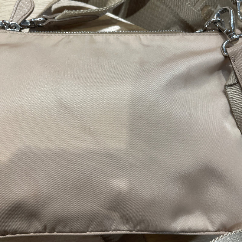 PRADA/Cross Body Bag/Nylon/BEG/NYLON RE-EDITION SHOULDER BAG