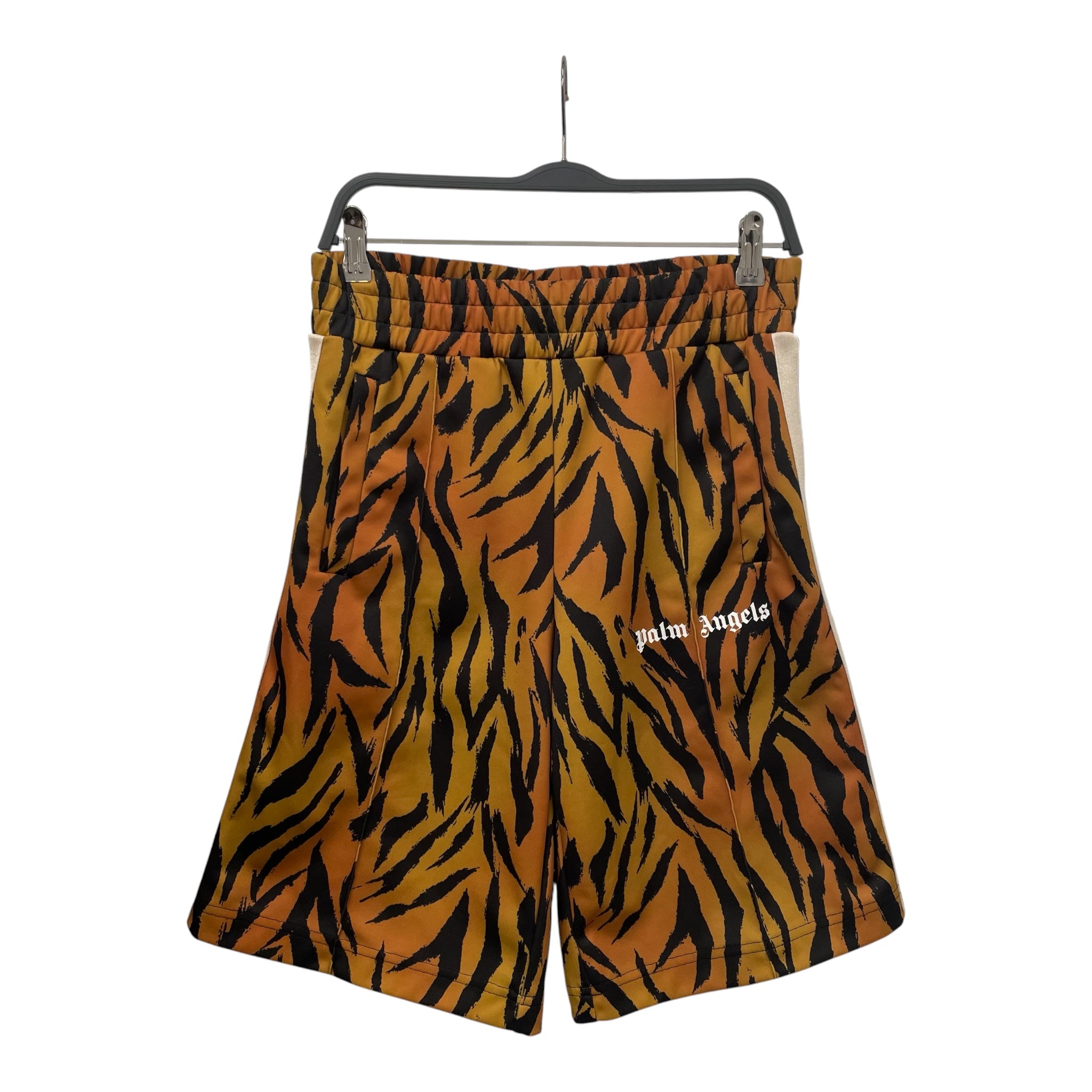 Palm Angels/Shorts/S/Polyester/ORN/Animal Pattern/TIGERPRINTWHITESTRIPE view 1