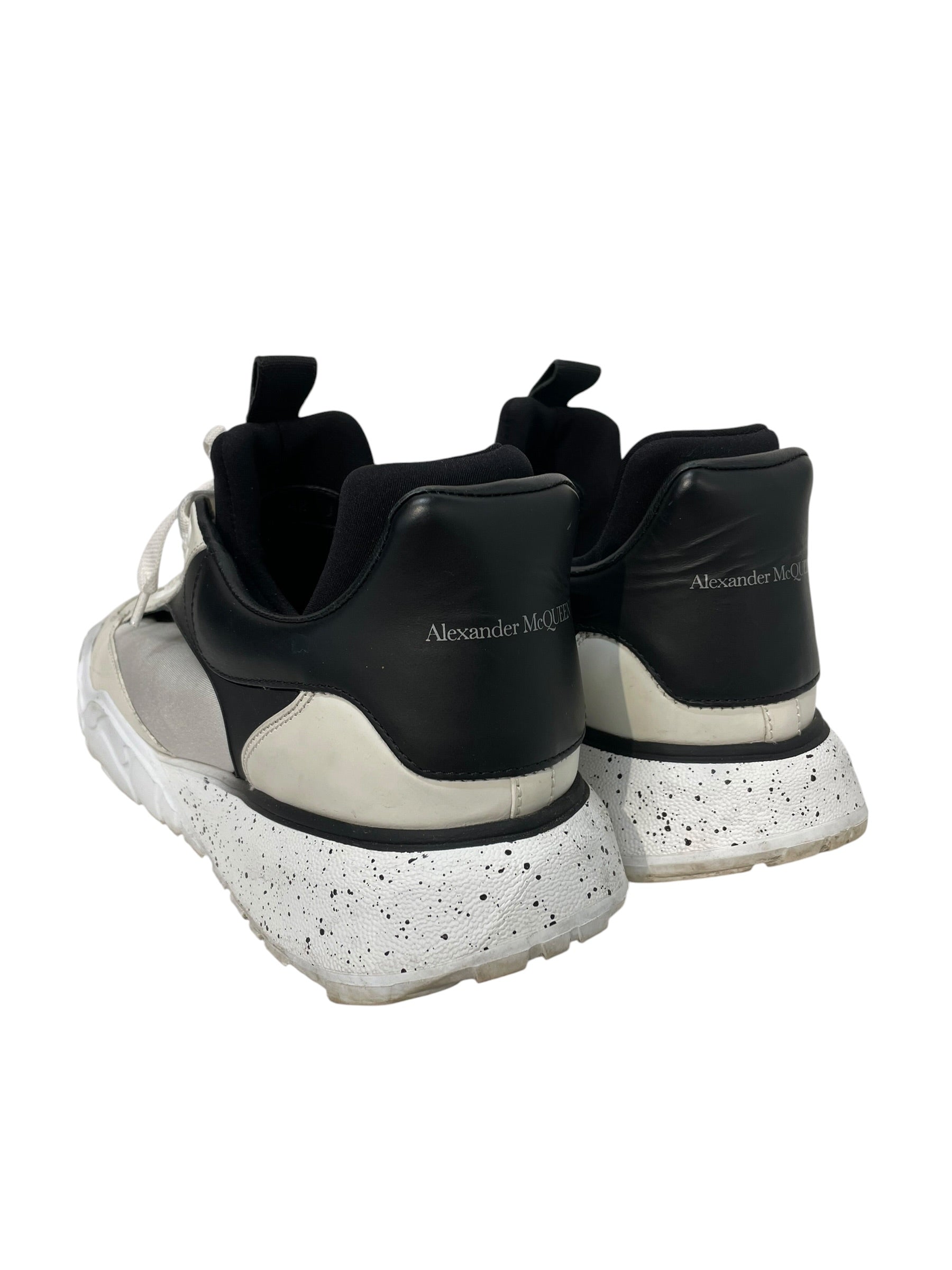 Alexander McQueen/Low-Sneakers/EU 42/Leather/WHT/court trainers black details view 2