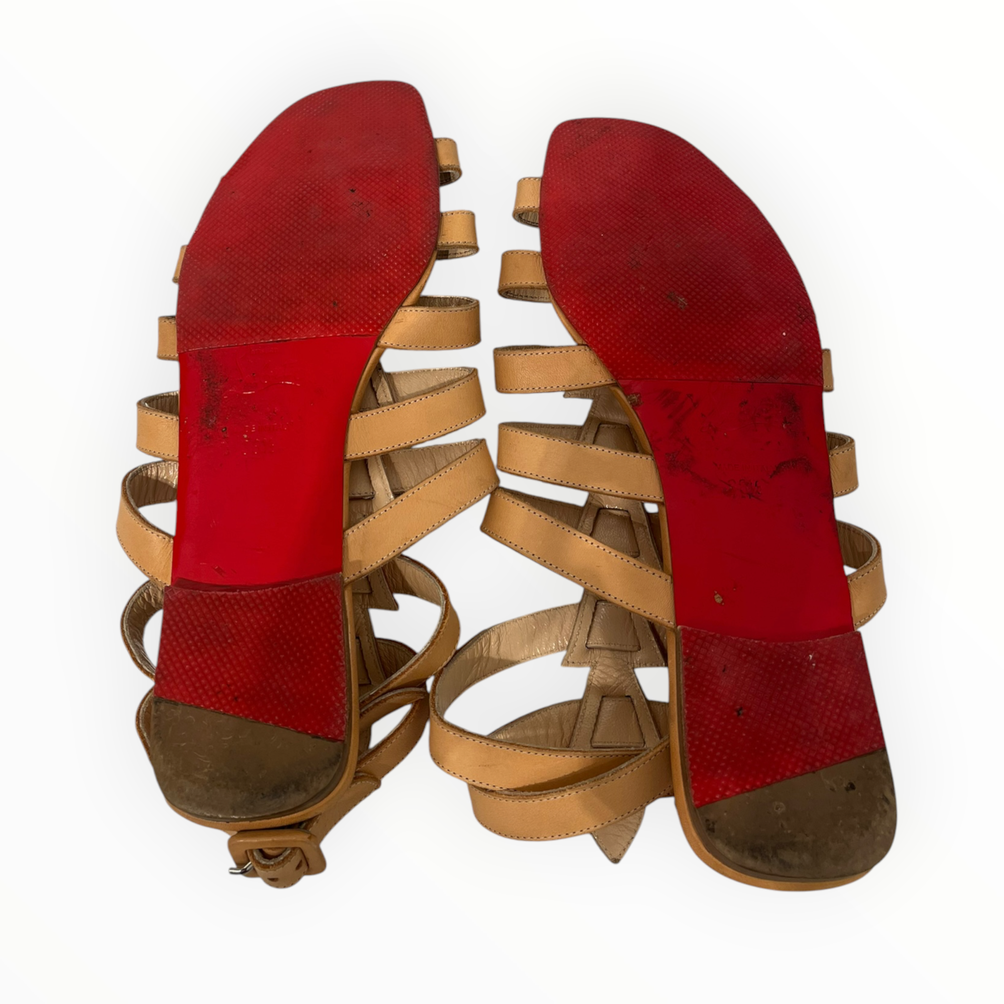 Christian Louboutin/Sandals/EU 38.5/Leather/BEG/GLADIATOR SANDALS view 5
