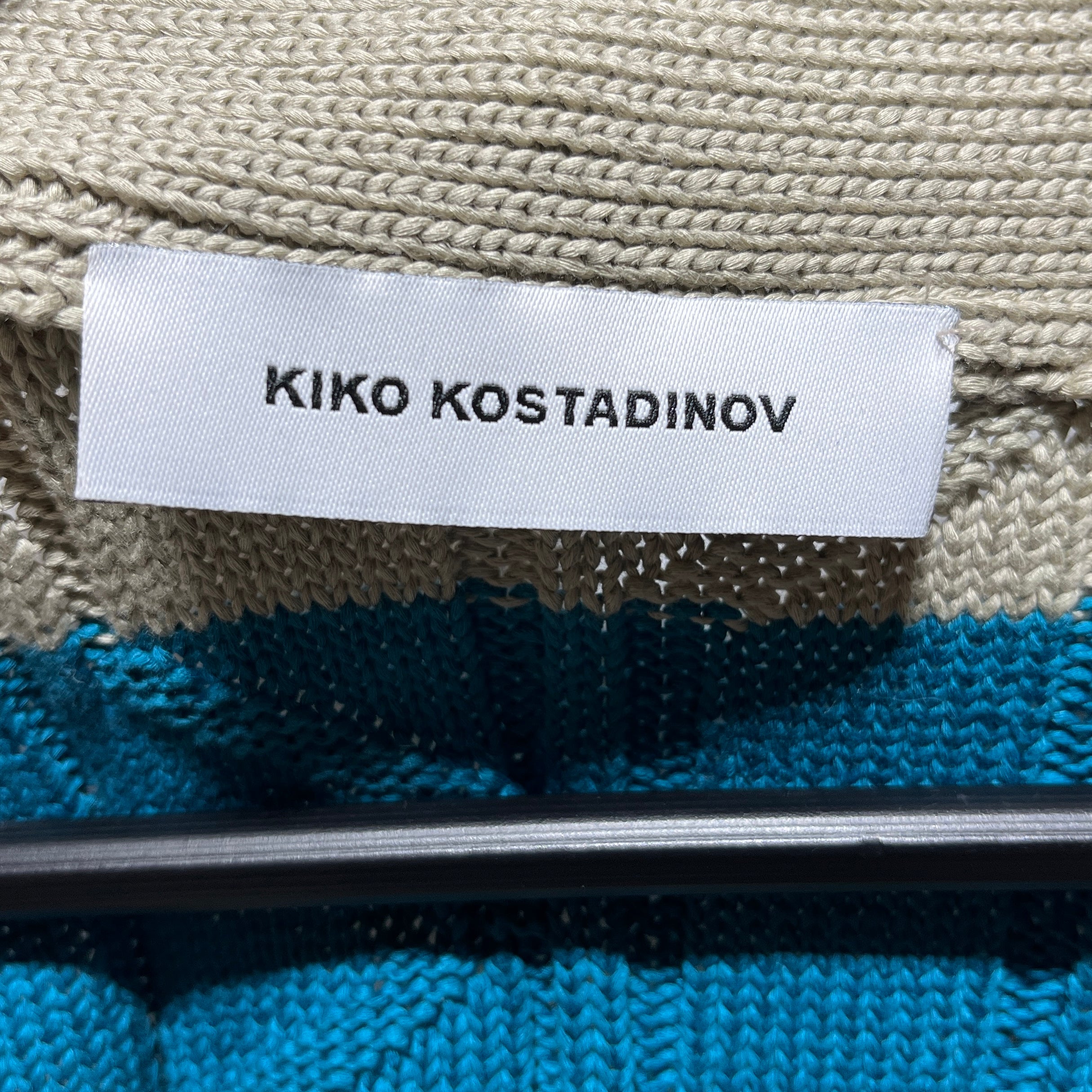 Kiko Kostadinov/Knitted Vest/48/Stripe/Cotton/BLU/ view 3