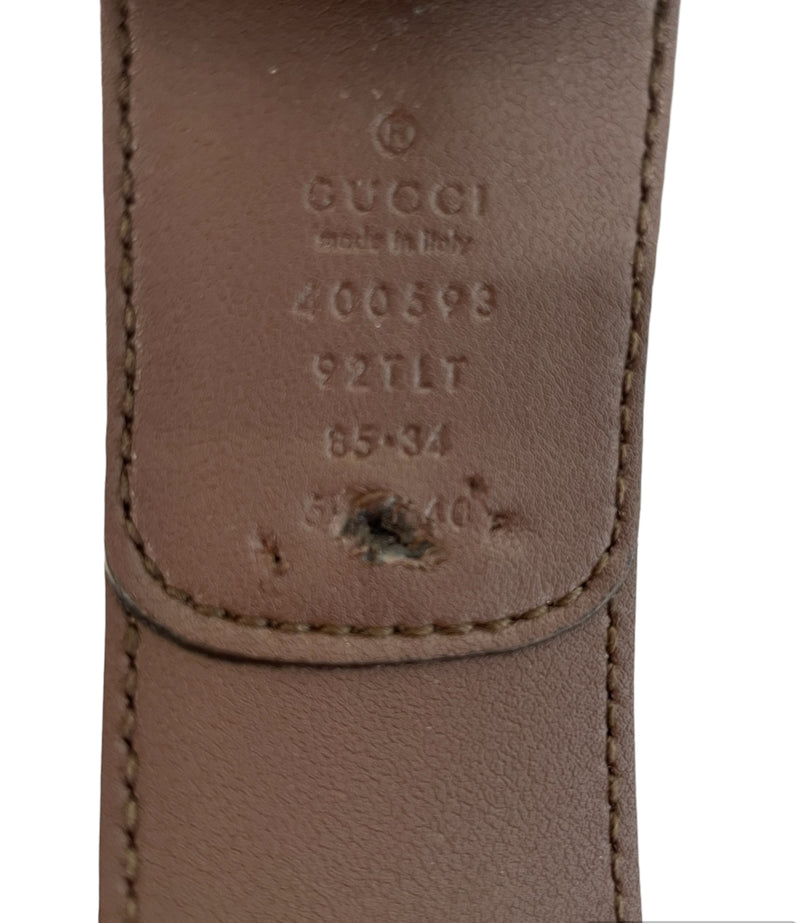 GUCCI/Belt/OS/Monogram/Leather/BRW/