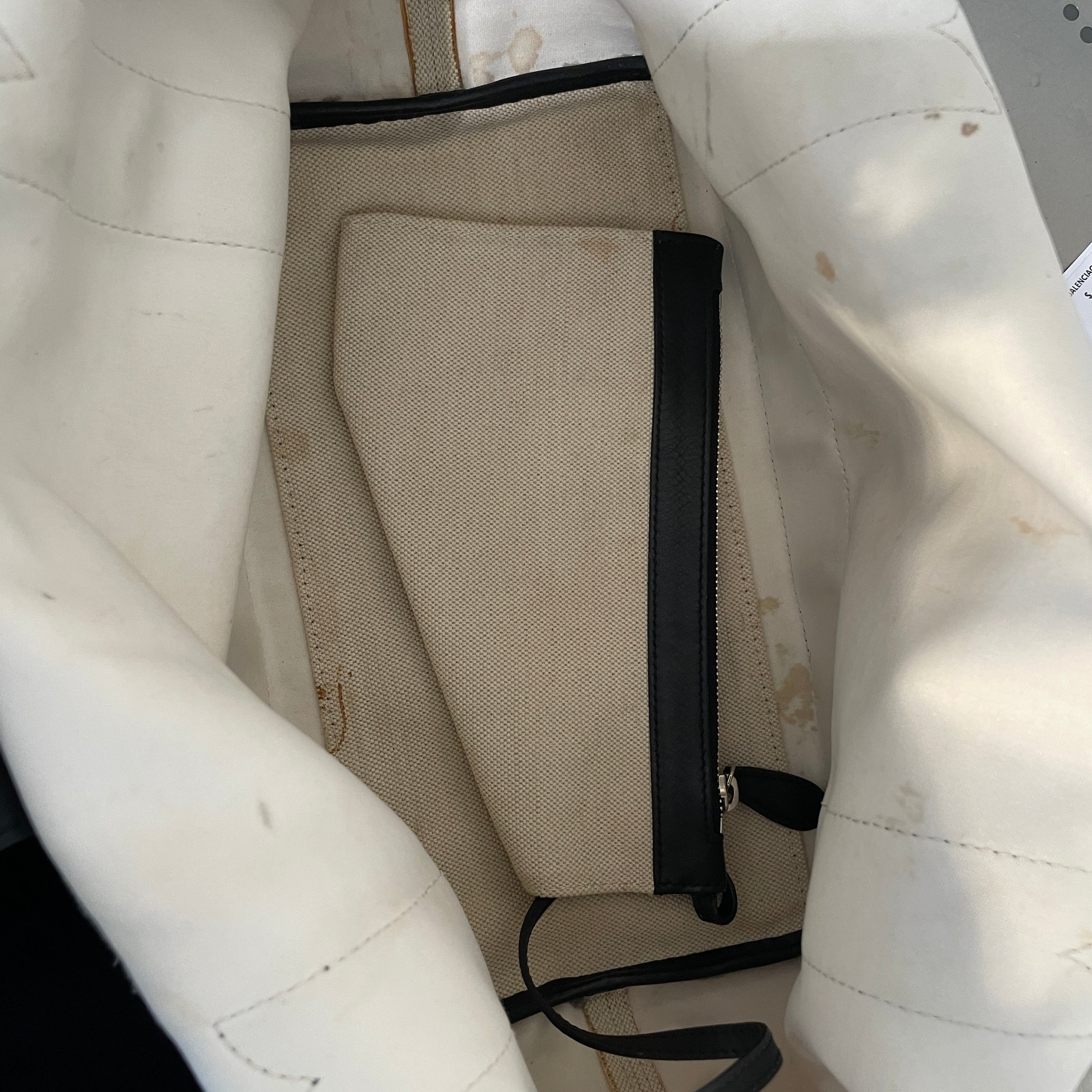 BALENCIAGA/Tote Bag/Cotton/BEG/Canvas Small Tote view 4