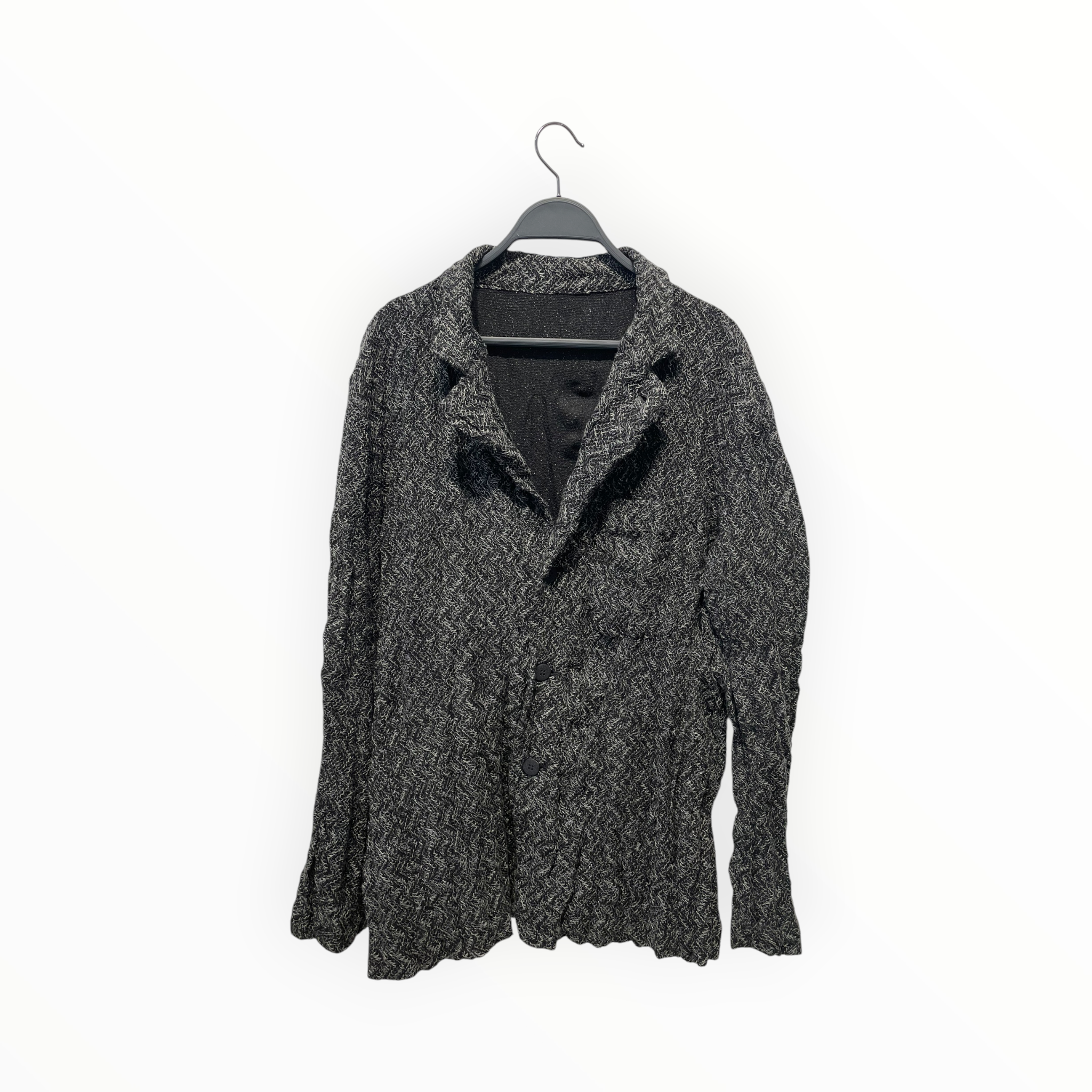 ISSEY MIYAKE/Cardigan/M/Polyester/GRY/THREE BUTTONS view 1
