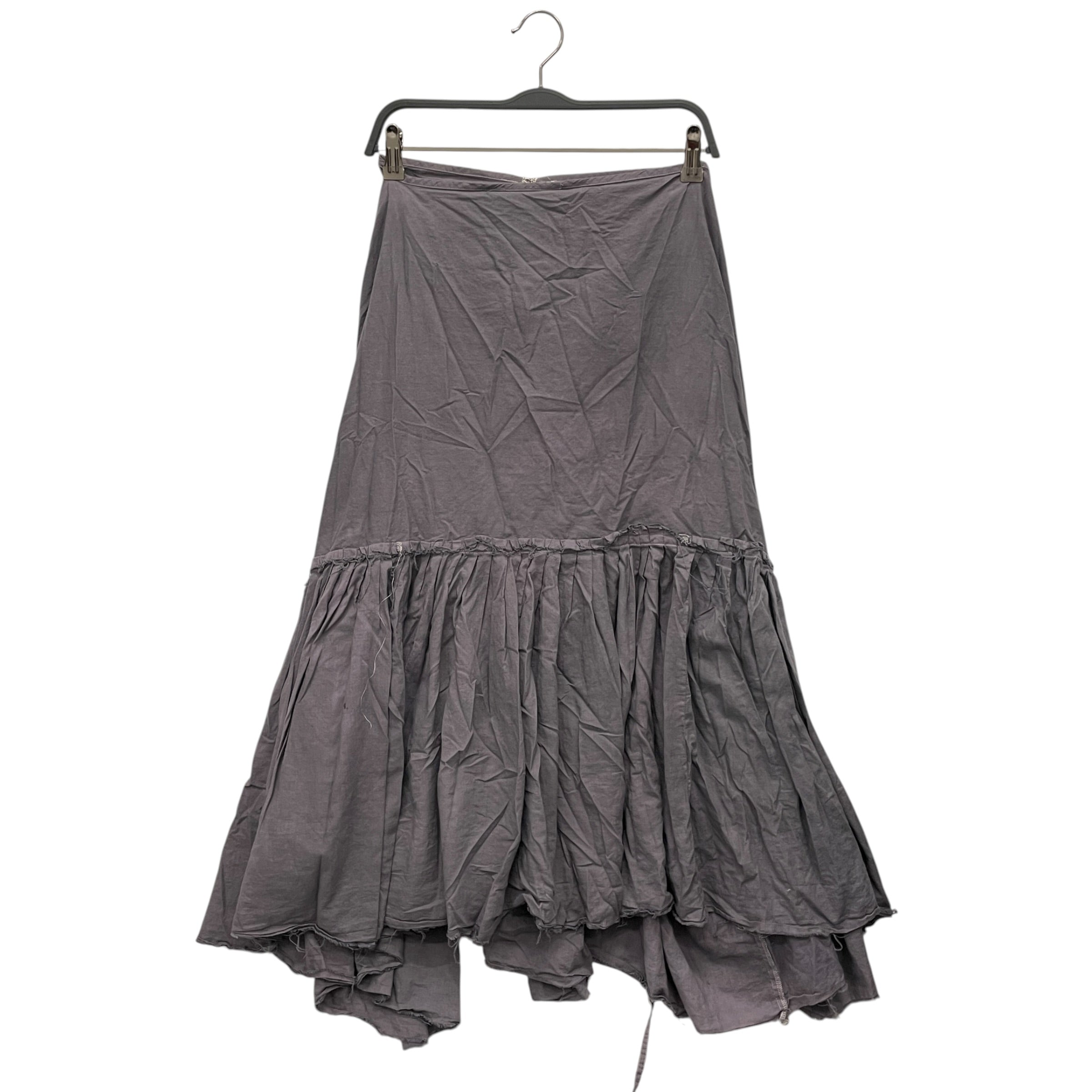 JUNYA WATANABE COMME des GARCONS/Long Skirt/S/Cotton/GRY/AD2004 RAW HEM WRAP SKIRT view 2