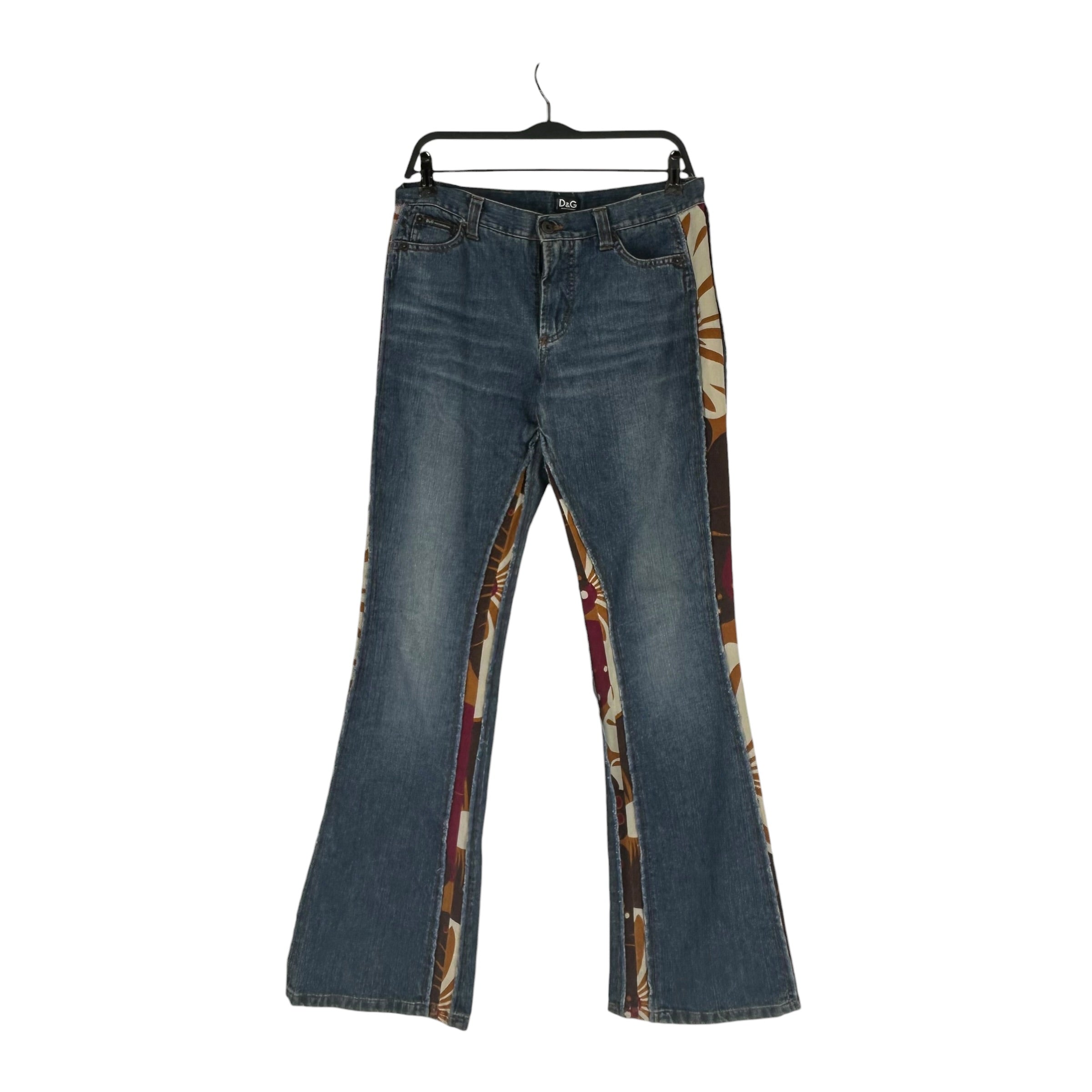 D&G/Bottoms/31/Cotton/IDG/SIDE PRINT FLARE view 1