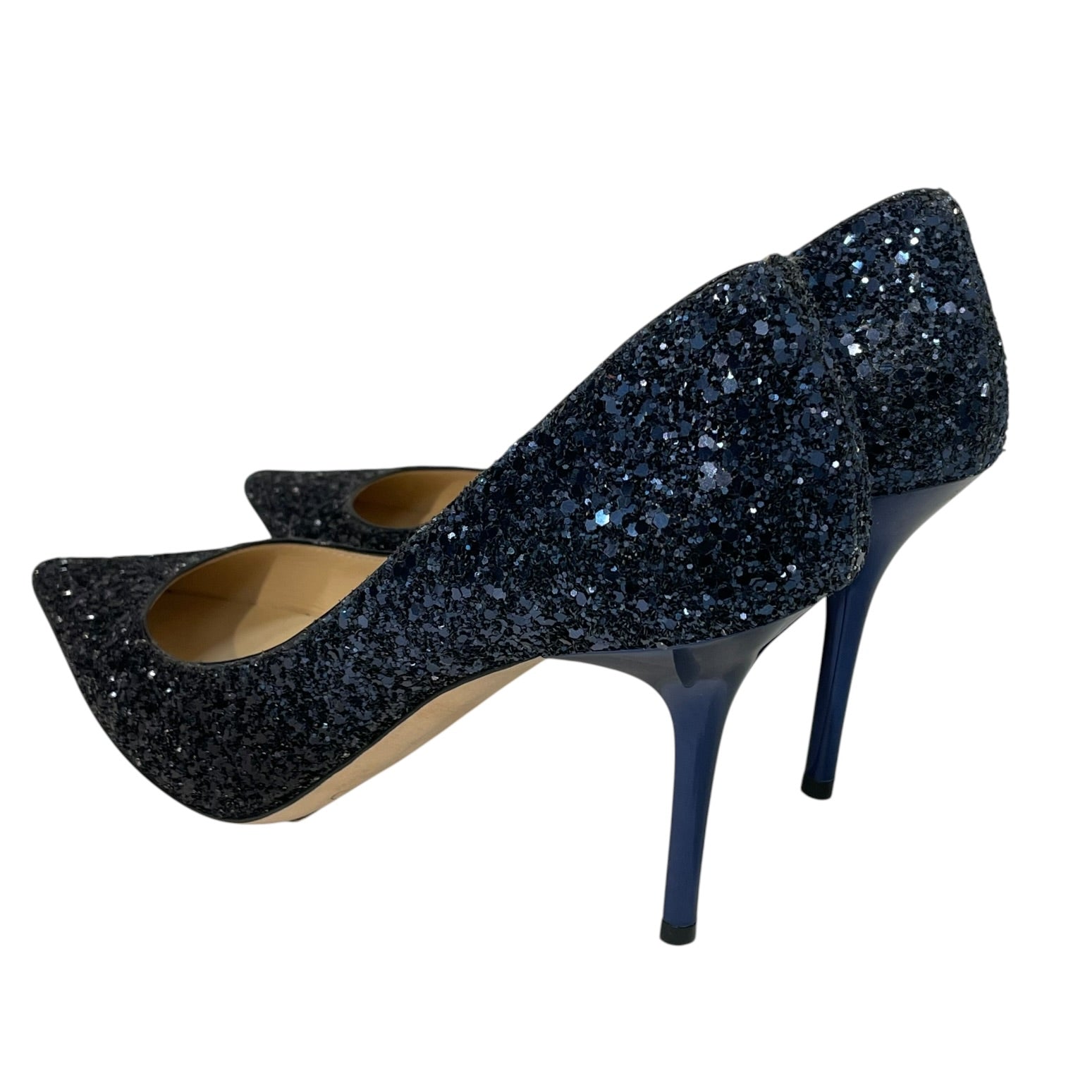 JIMMY CHOO/Heels/EU 36.5/Leather/NVY/crystal encrusted abel view 2