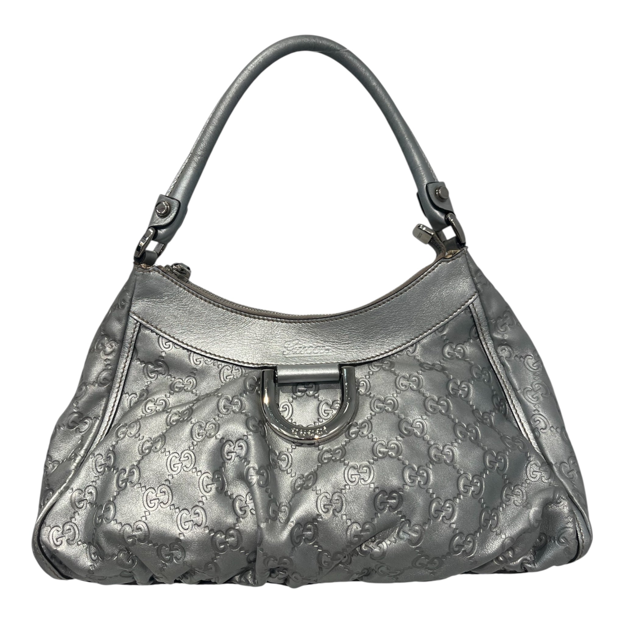 GUCCI/Hand Bag/Monogram/Leather/SLV/GG SIGNATURE ABBEY view 1
