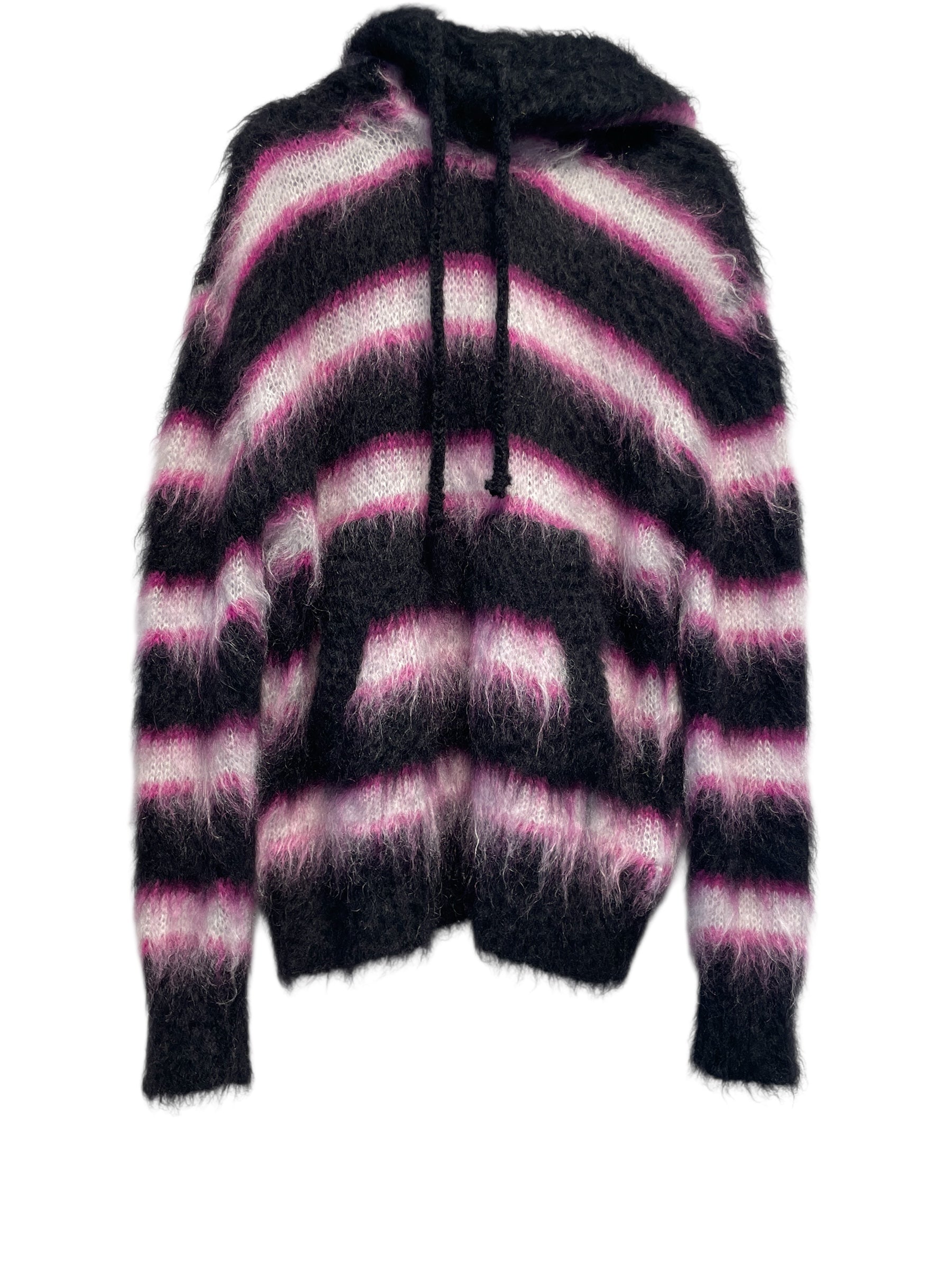 MARNI/Hoodie/44/Stripe/Mohair/BLK/pink white stripes view 1