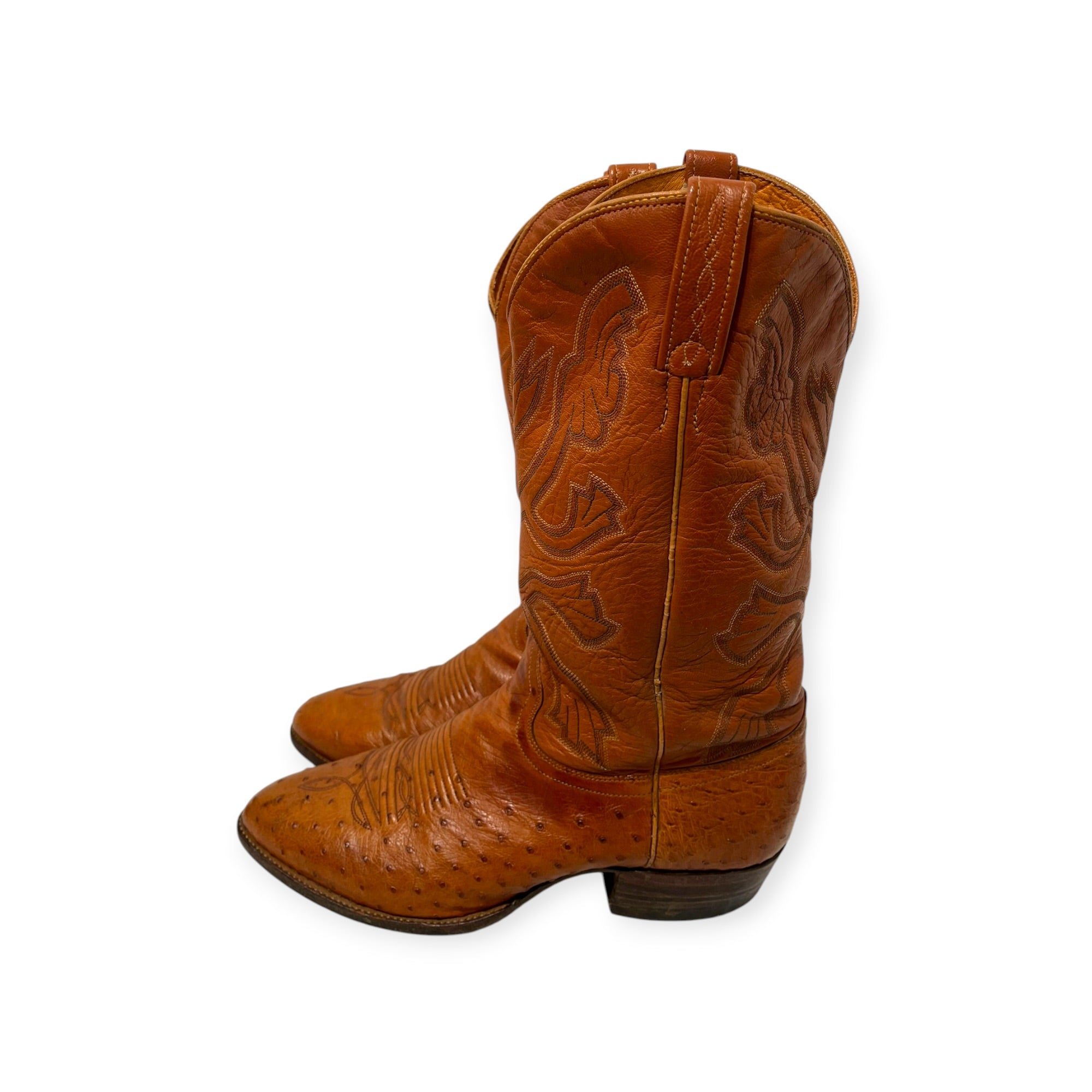 Vintage/Cowboy Boots/US 10/Leather/BRW/COGNAC OSTRICH QUILL view 2