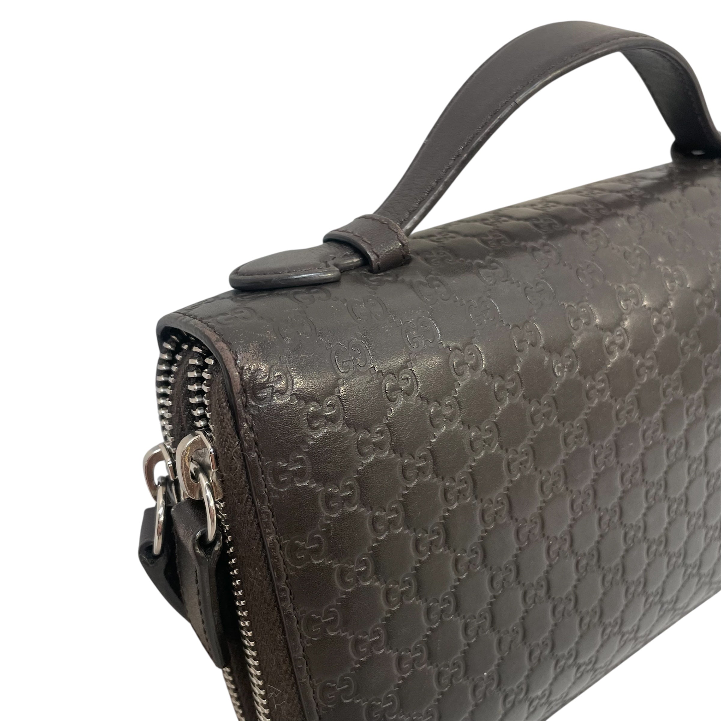 GUCCI/Clutch Bag/Monogram/Leather/BRW/microgucissima clutch view 6