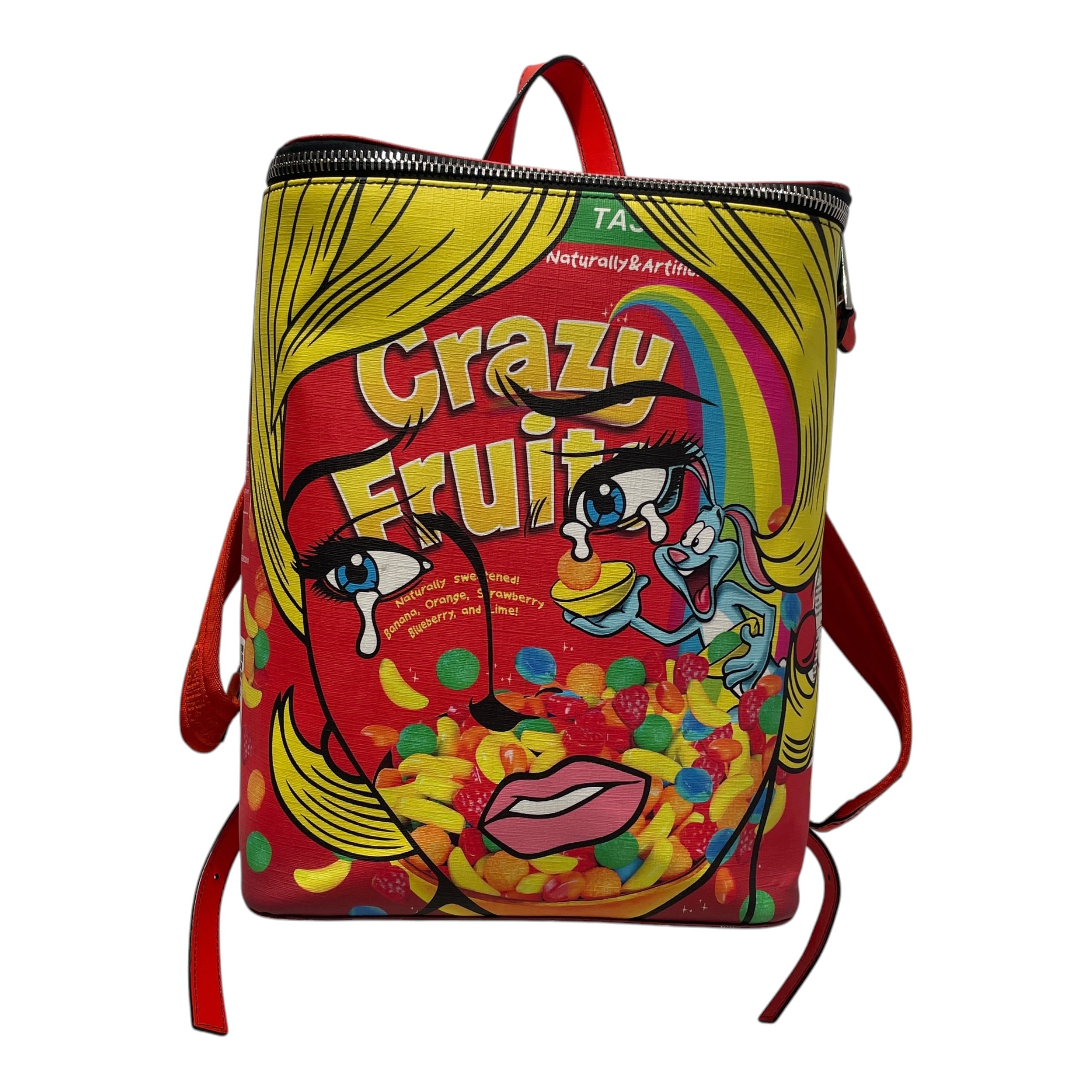 MOSCHINO/Backpack/All Over Print/Polyester/RED/Crazy Fruit view 1