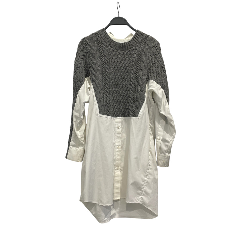 Sacai/Sweater/1/Cotton/GRY/Wool Knit Pullover
