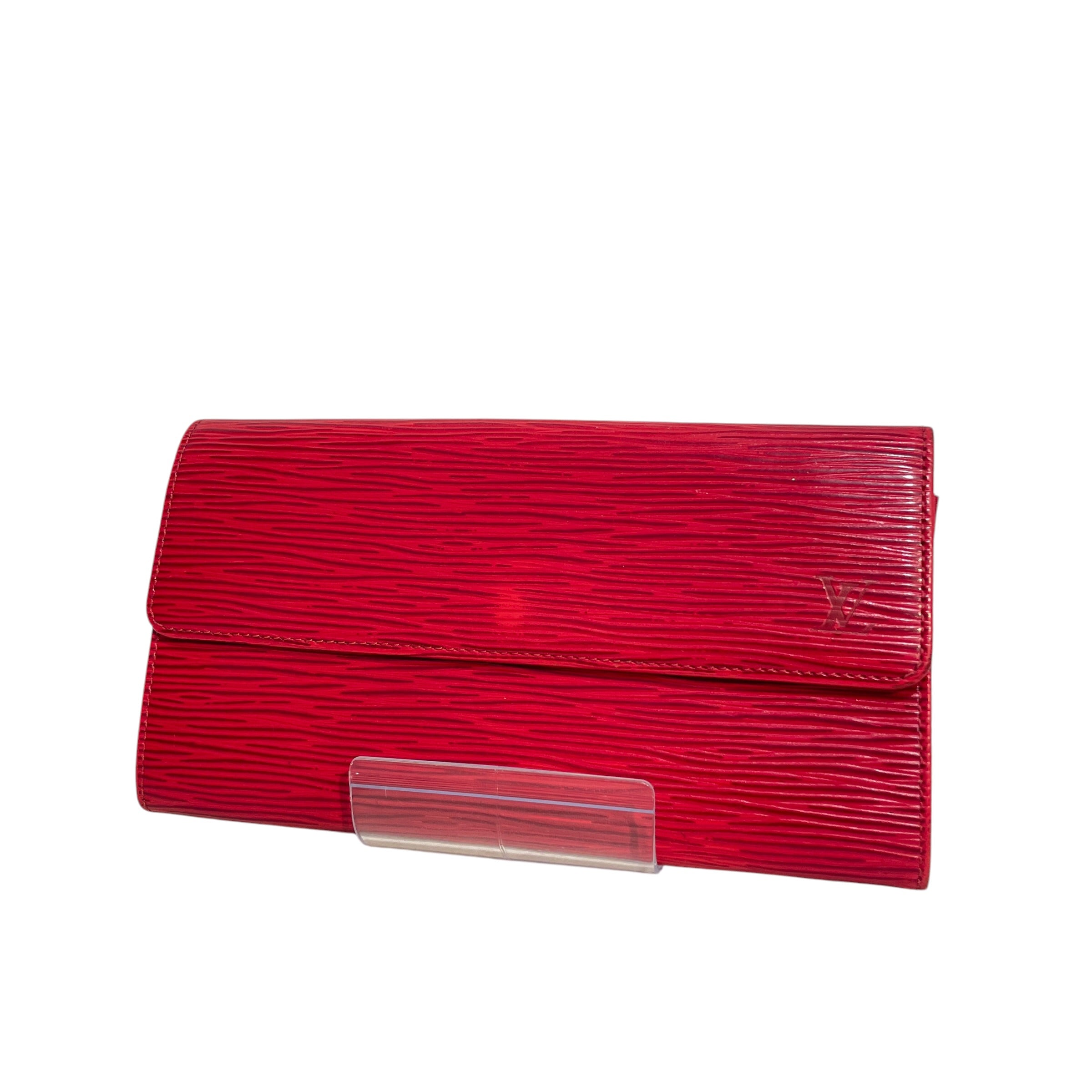 LOUIS VUITTON/Long Wallet/Leather/RED/Epi Port Tresor Wallet view 1