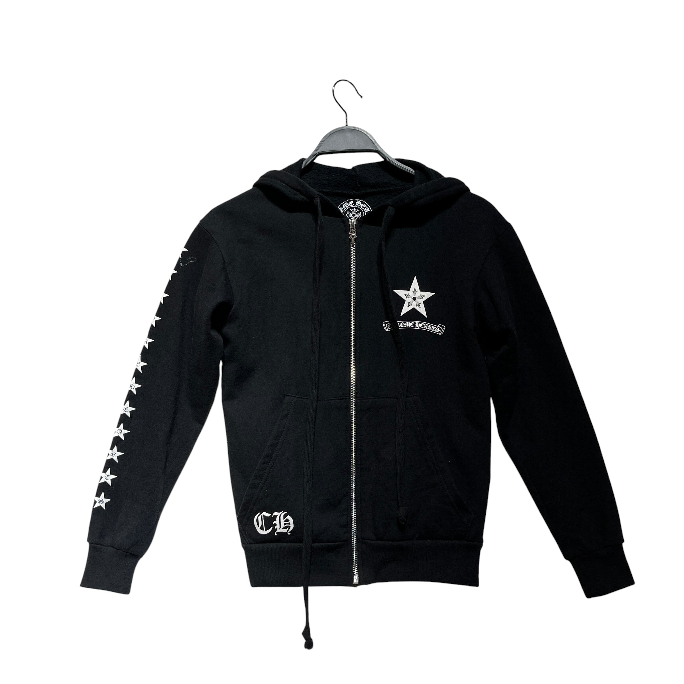 CHROME HEARTS/Zip Up Hoodie/XS/Cotton/BLK/STAR LOGOS view 1