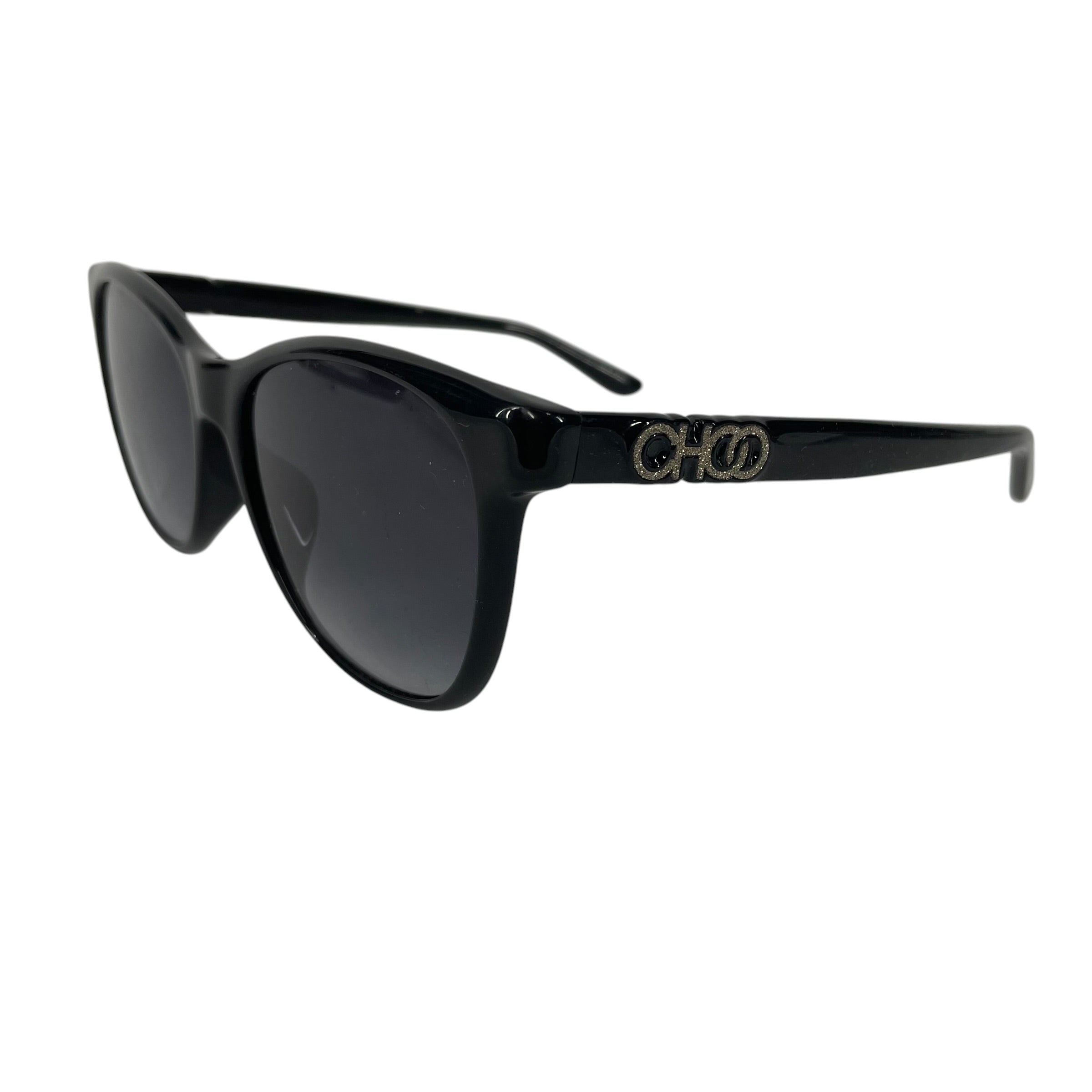 JIMMY CHOO/Sunglasses/Plastic/BLK/JUNE/F/S SPARKLE LOGO SHADES view 2