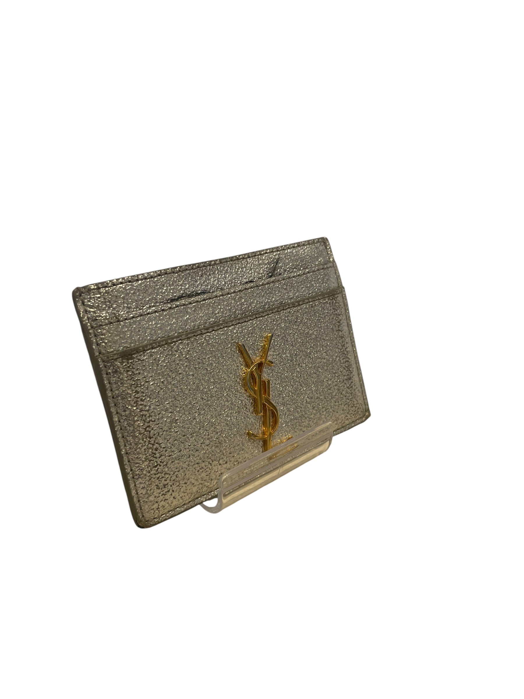 SAINT LAURENT/Wallet/SLV/L's/METALLIC CARD HOLDER view 1