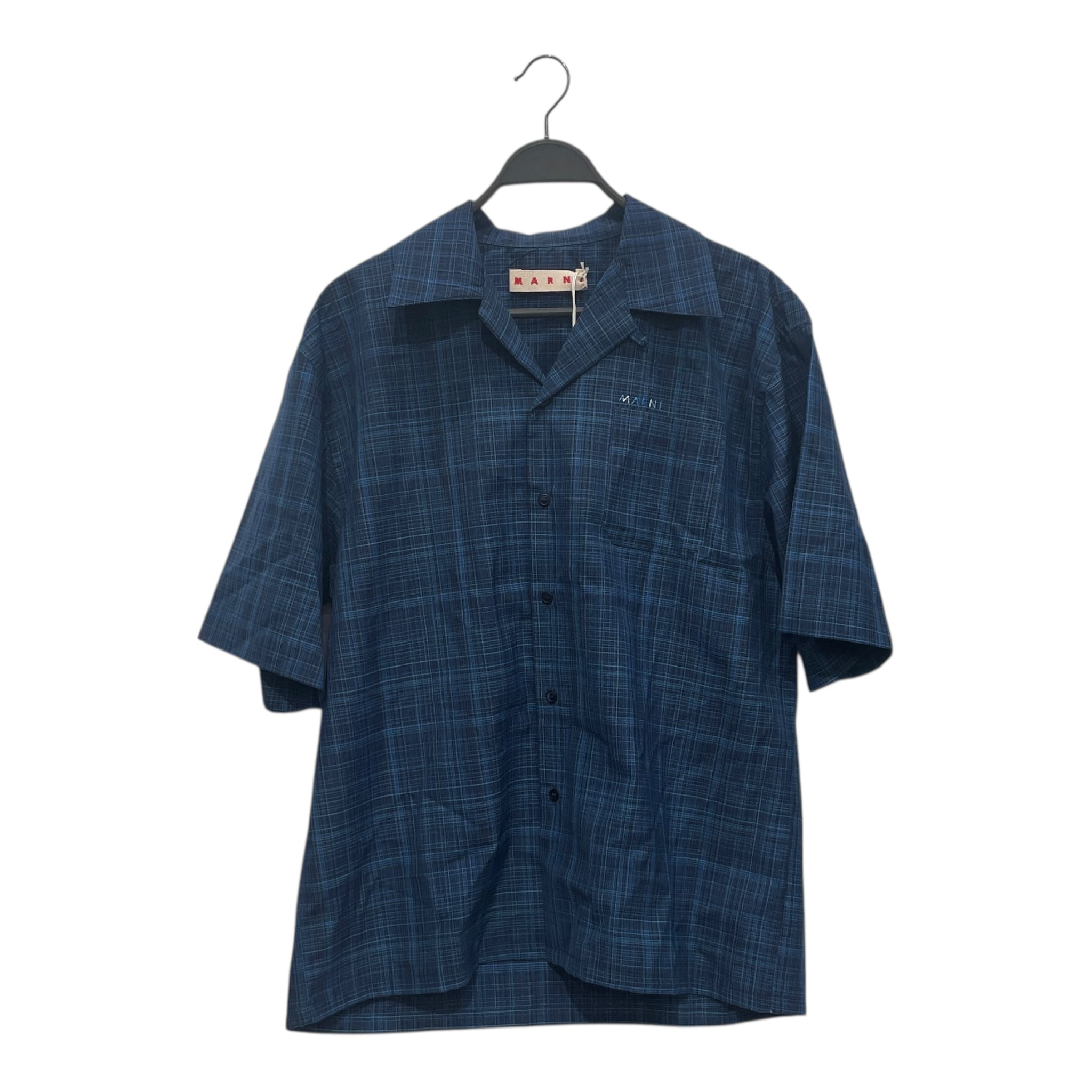 MARNI/SS Shirt/50/Cotton/BLU/Plaid/BLU/BLU PLAID SHORT SLEEVE view 1