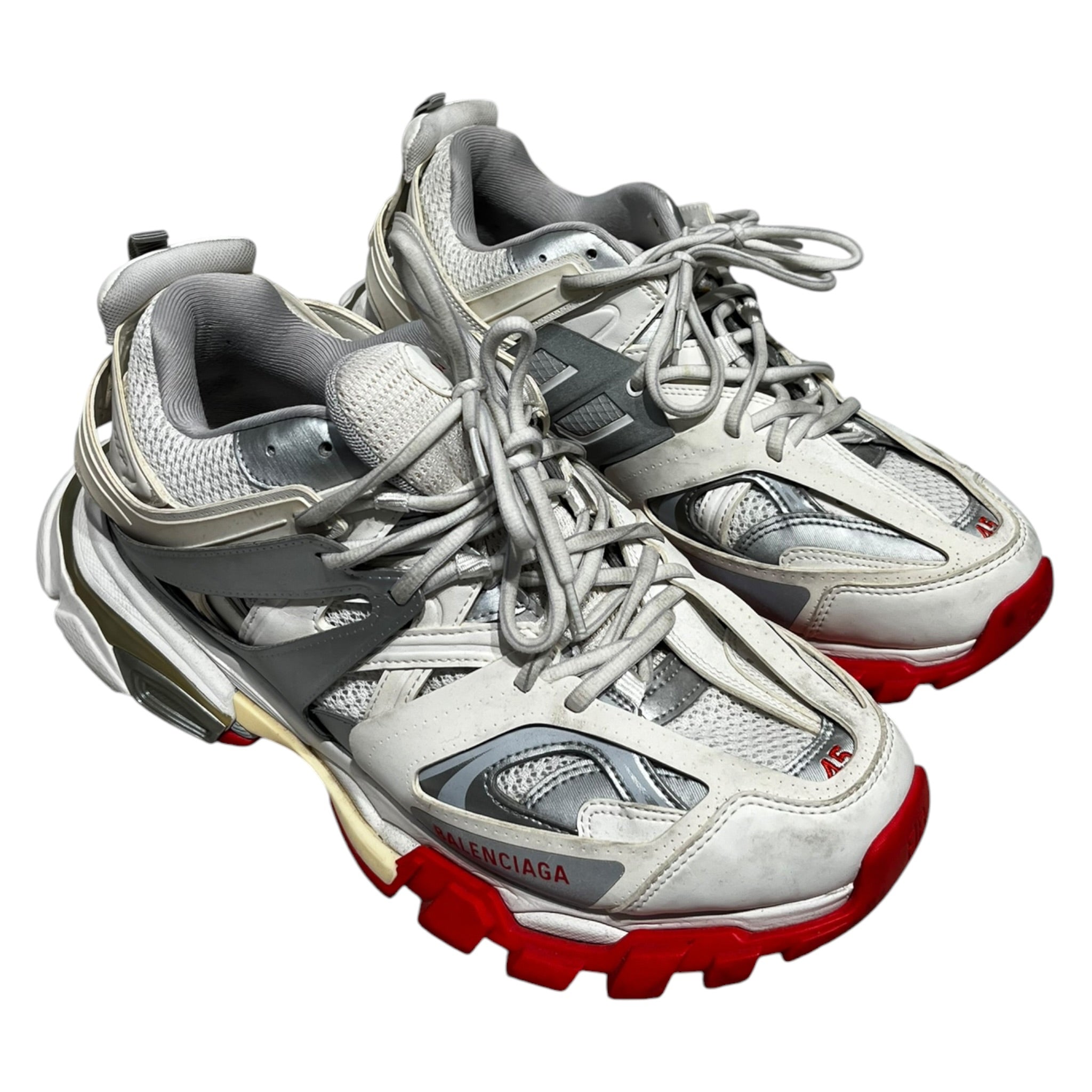 BALENCIAGA/Low-Sneakers/US 12/Cotton/ORN/White/Silver/Orange view 1
