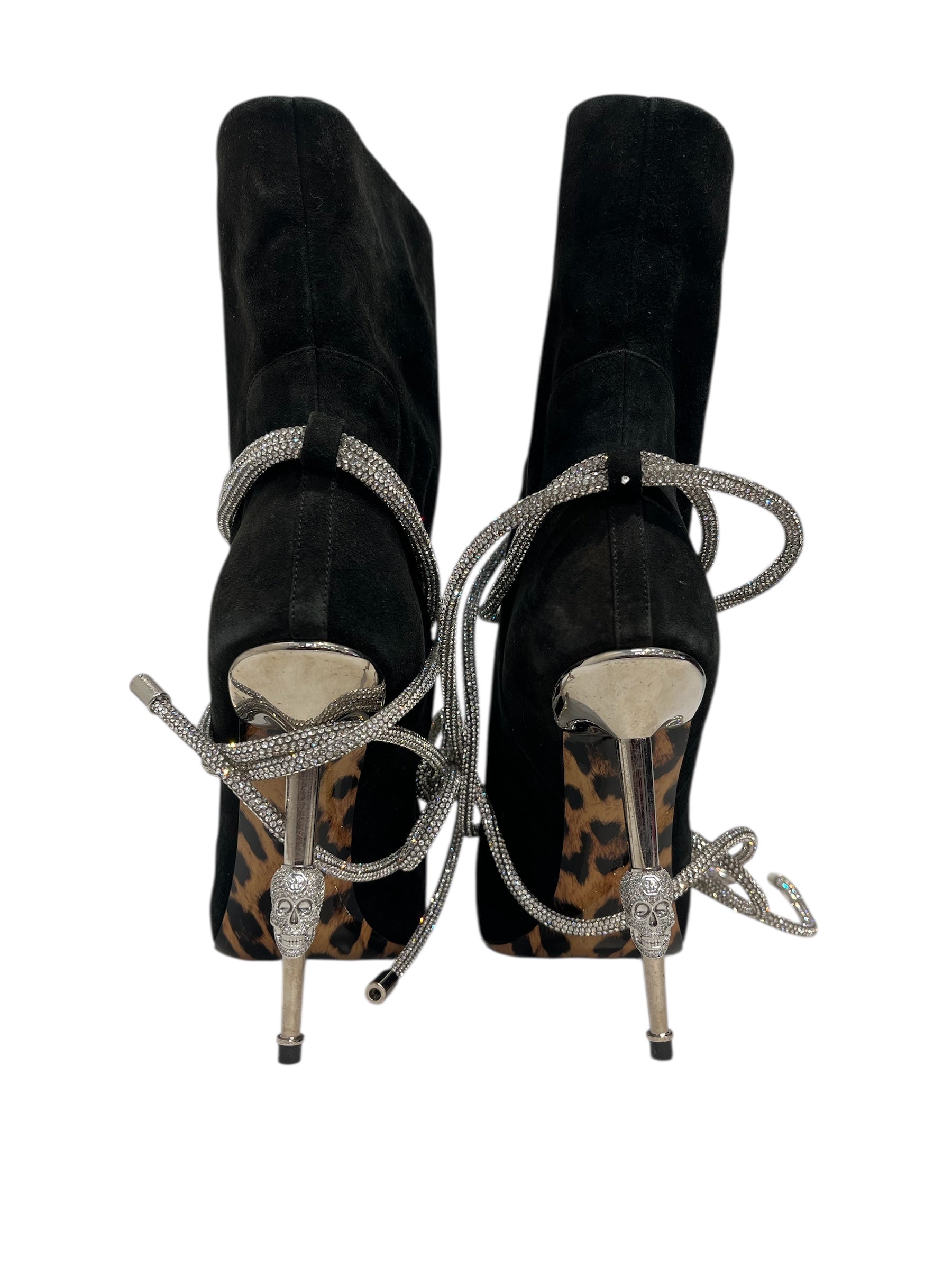 PHILIPP PLEIN/Boots/EU 37/BLK/Crystal Cord Wrap Around view 3